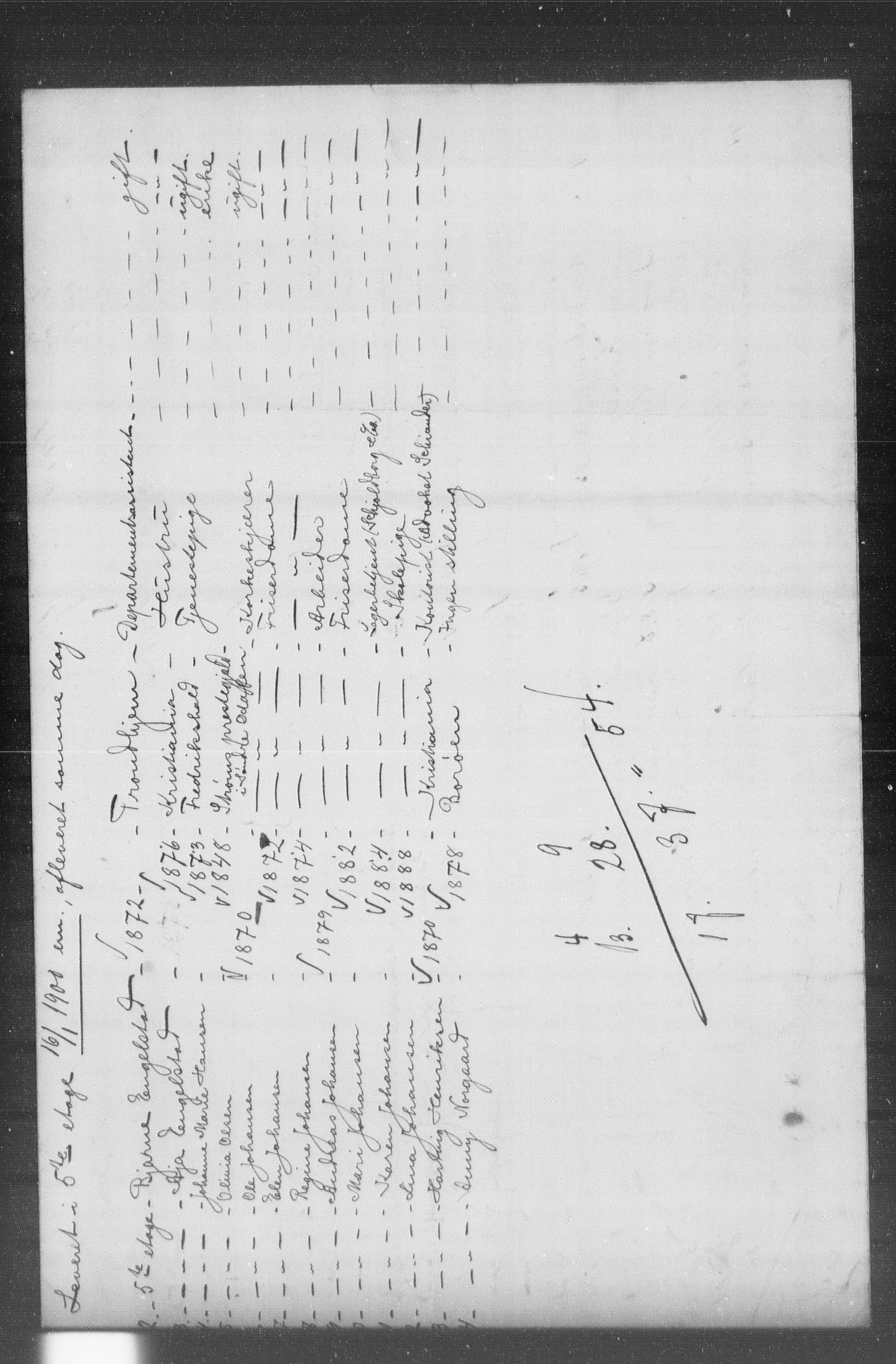 OBA, Municipal Census 1899 for Kristiania, 1899, p. 13664