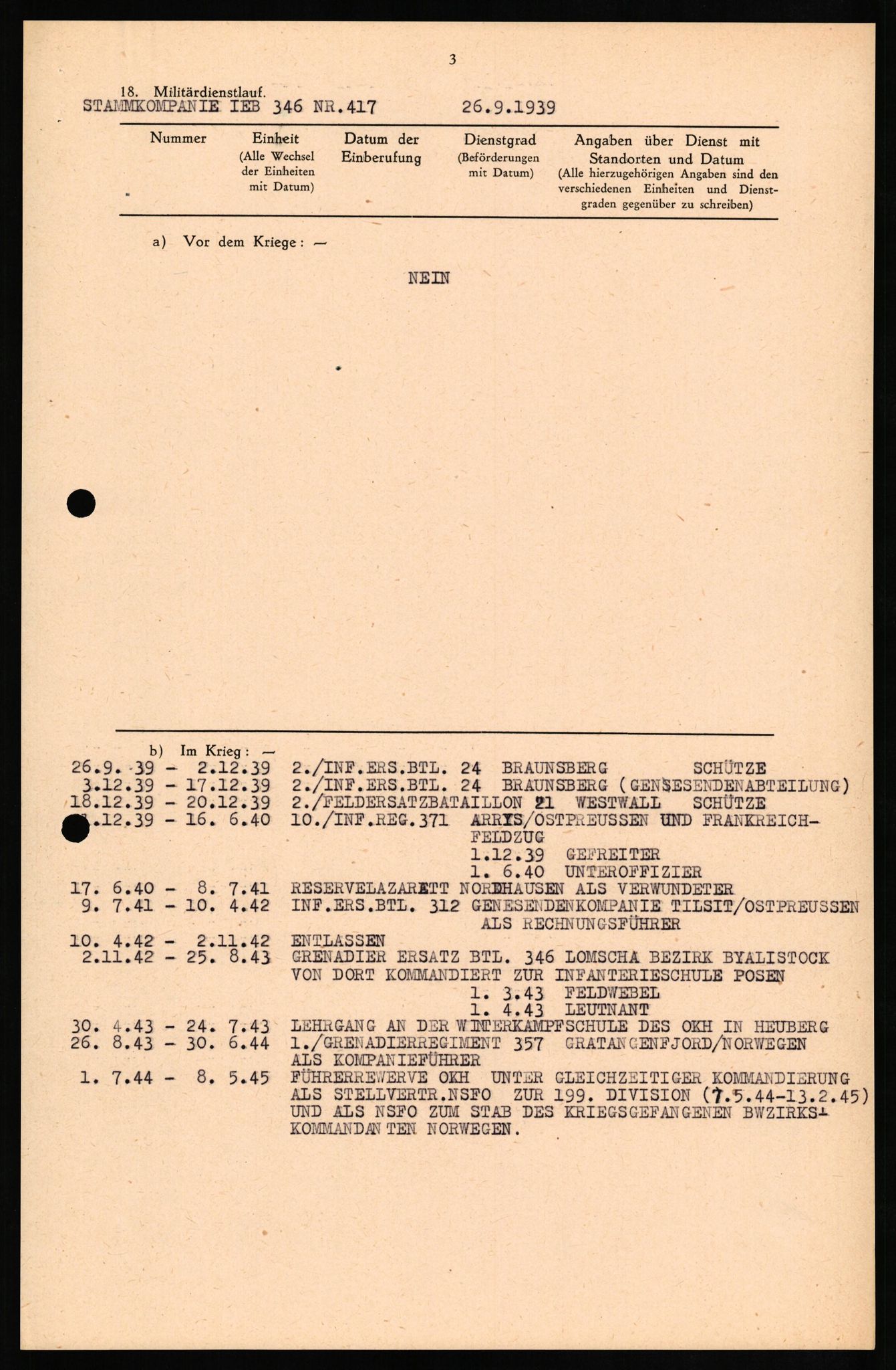 Forsvaret, Forsvarets overkommando II, RA/RAFA-3915/D/Db/L0014: CI Questionaires. Tyske okkupasjonsstyrker i Norge. Tyskere., 1945-1946, p. 213