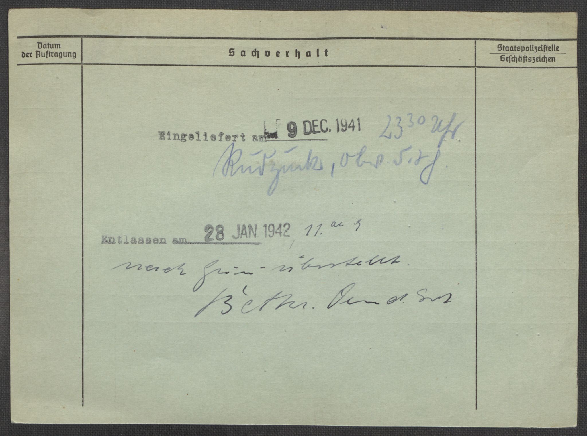 Befehlshaber der Sicherheitspolizei und des SD, RA/RAFA-5969/E/Ea/Eaa/L0010: Register over norske fanger i Møllergata 19: Sø-Å, 1940-1945, p. 1151