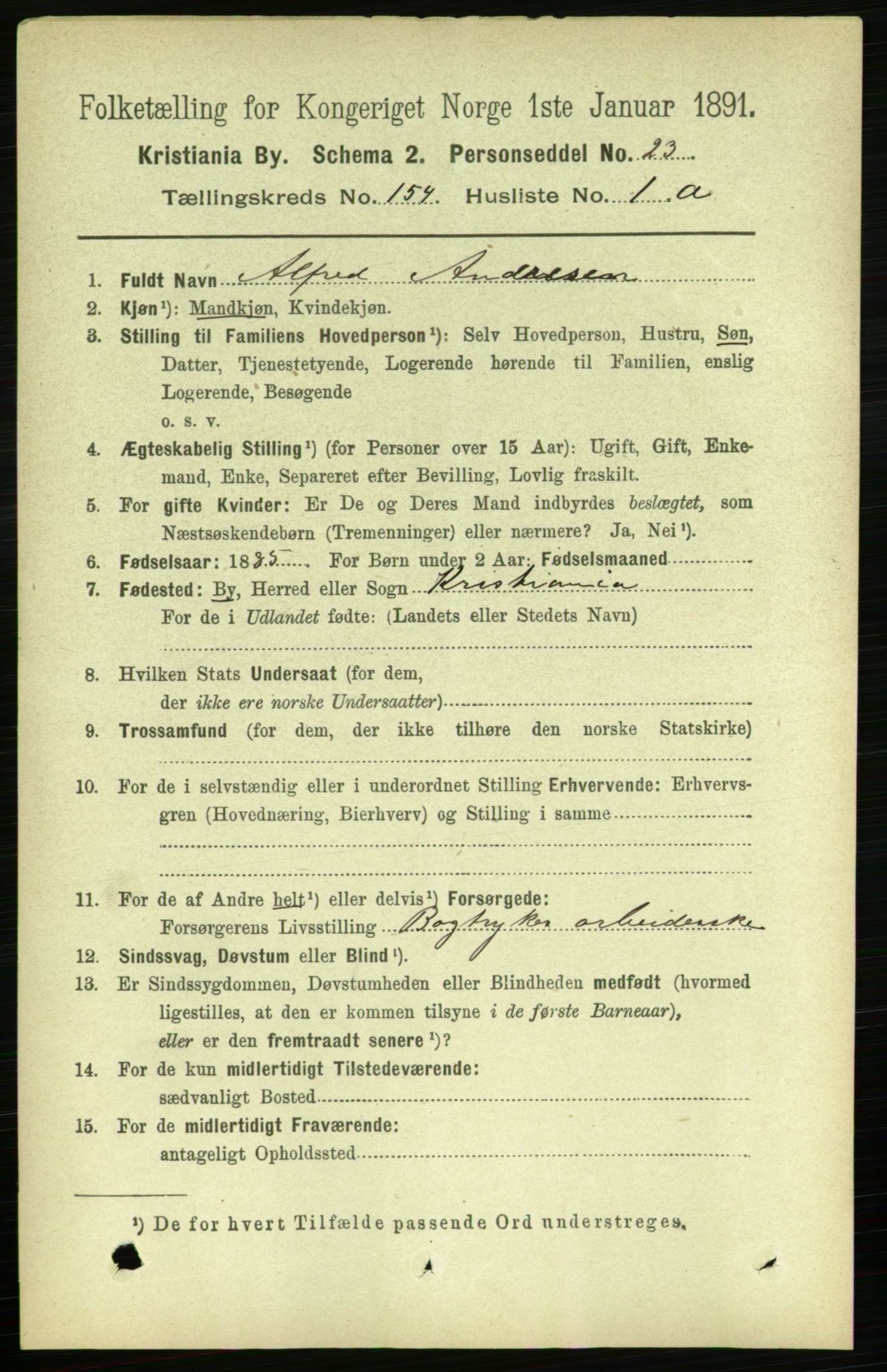 RA, 1891 census for 0301 Kristiania, 1891, p. 87267
