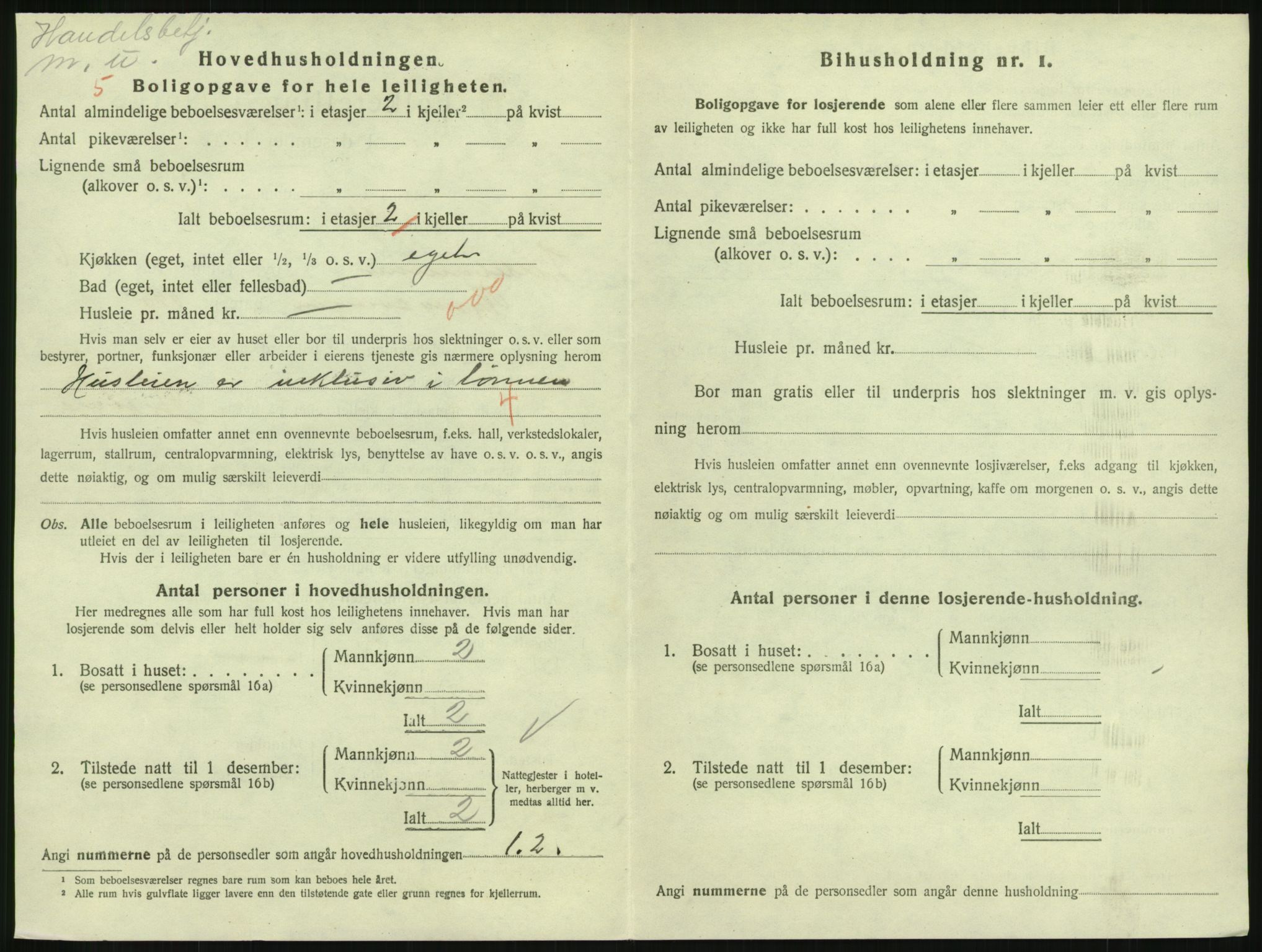 SAH, 1920 census for Lillehammer, 1920, p. 2429