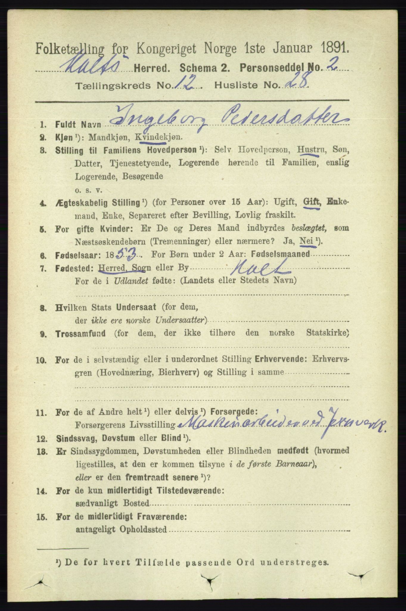 RA, 1891 census for 0914 Holt, 1891, p. 5280