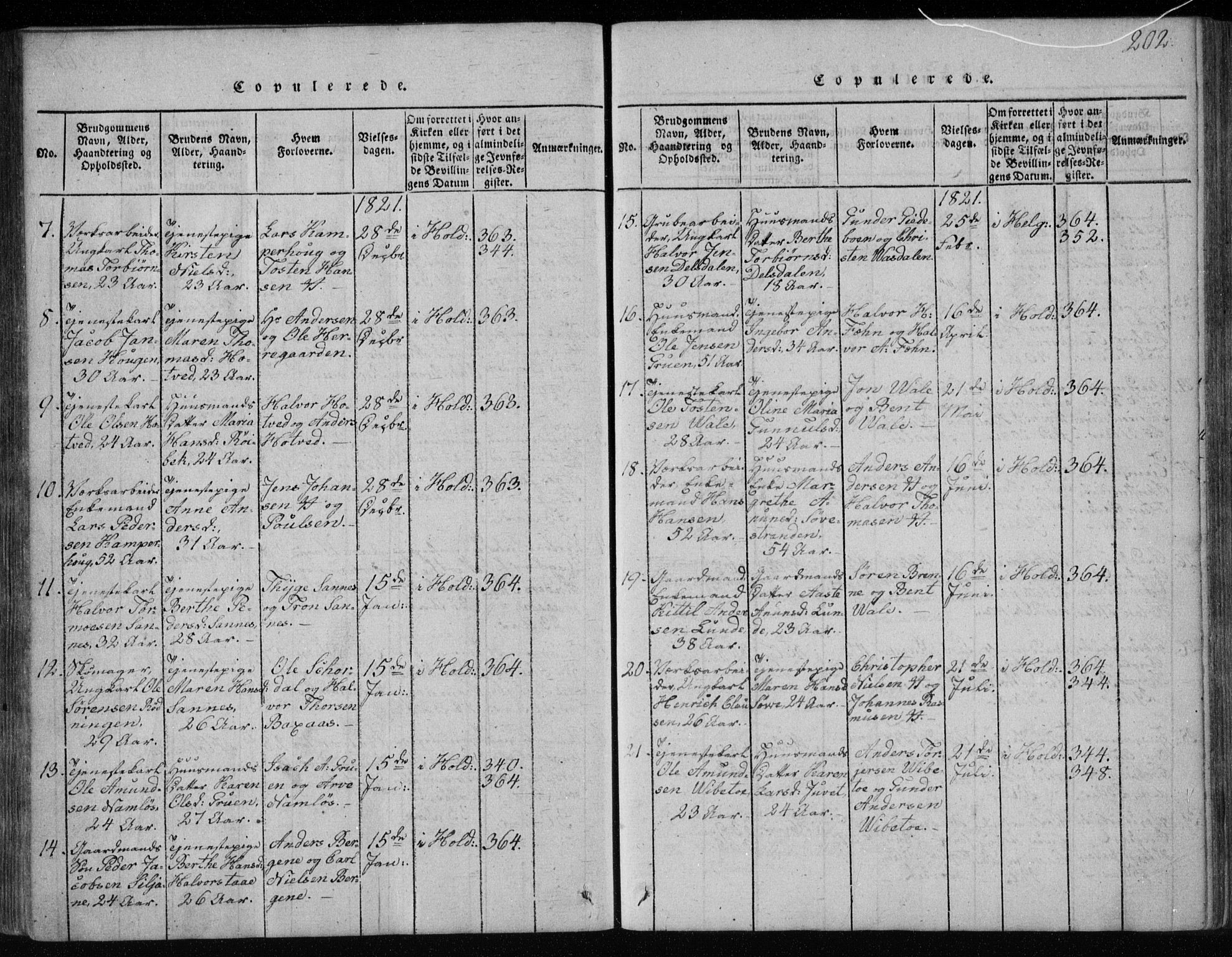 Holla kirkebøker, SAKO/A-272/F/Fa/L0003: Parish register (official) no. 3, 1815-1830, p. 202