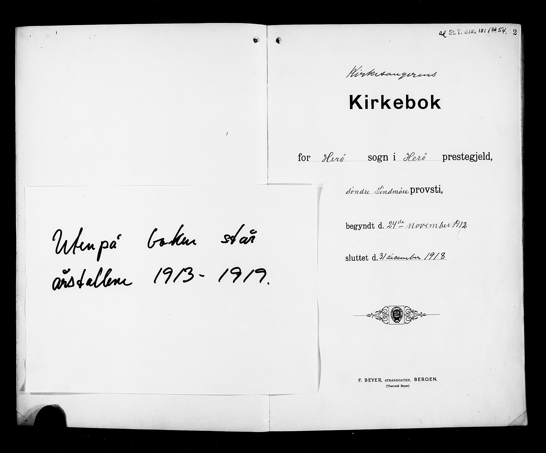 Ministerialprotokoller, klokkerbøker og fødselsregistre - Møre og Romsdal, SAT/A-1454/507/L0083: Parish register (copy) no. 507C06, 1912-1919, p. 2