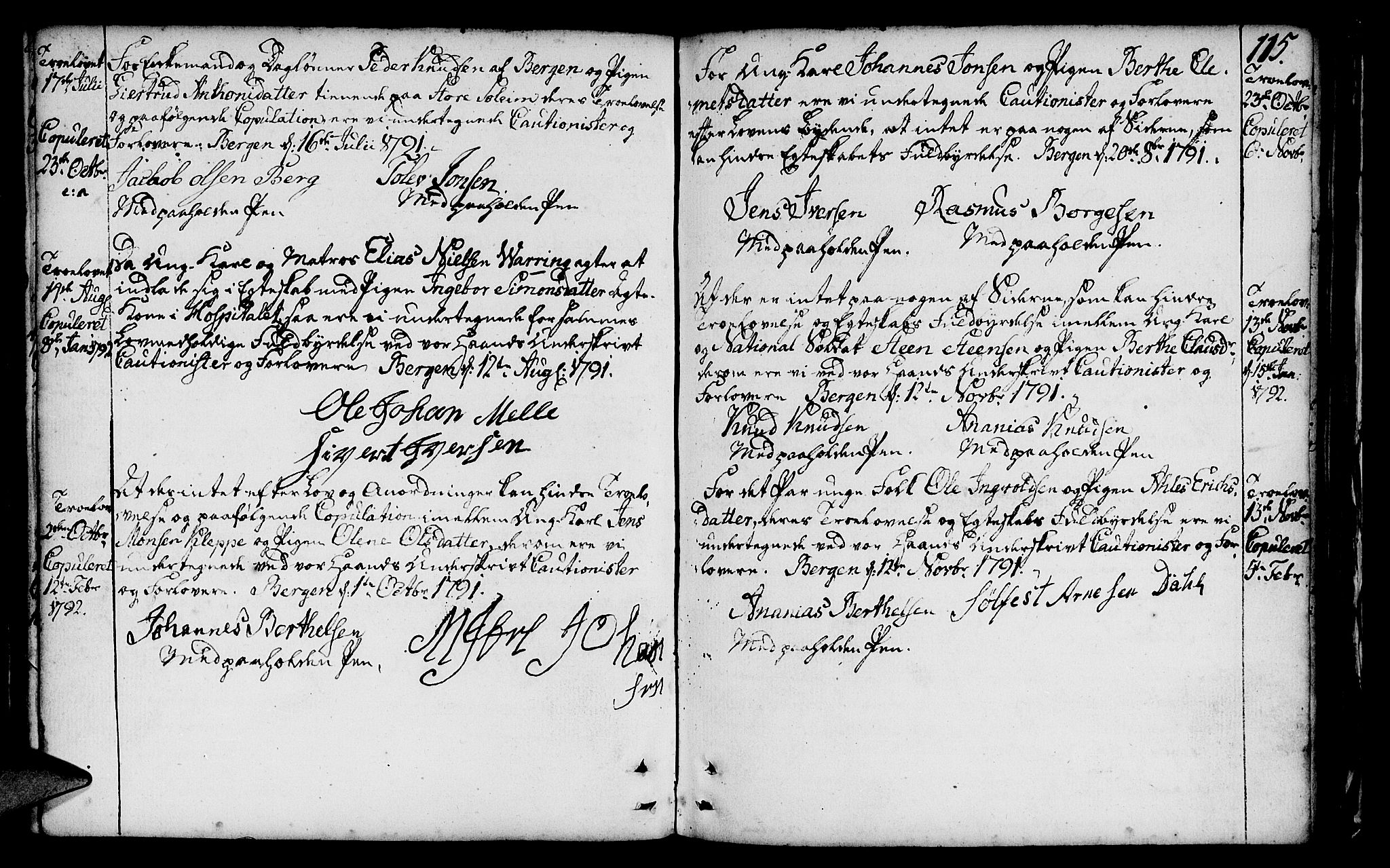 St. Jørgens hospital og Årstad sokneprestembete, AV/SAB-A-99934: Parish register (official) no. A 1, 1743-1823, p. 115