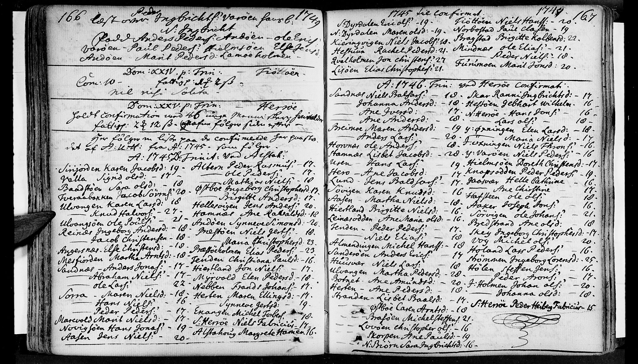 Ministerialprotokoller, klokkerbøker og fødselsregistre - Nordland, SAT/A-1459/830/L0434: Parish register (official) no. 830A03, 1737-1767, p. 166-167