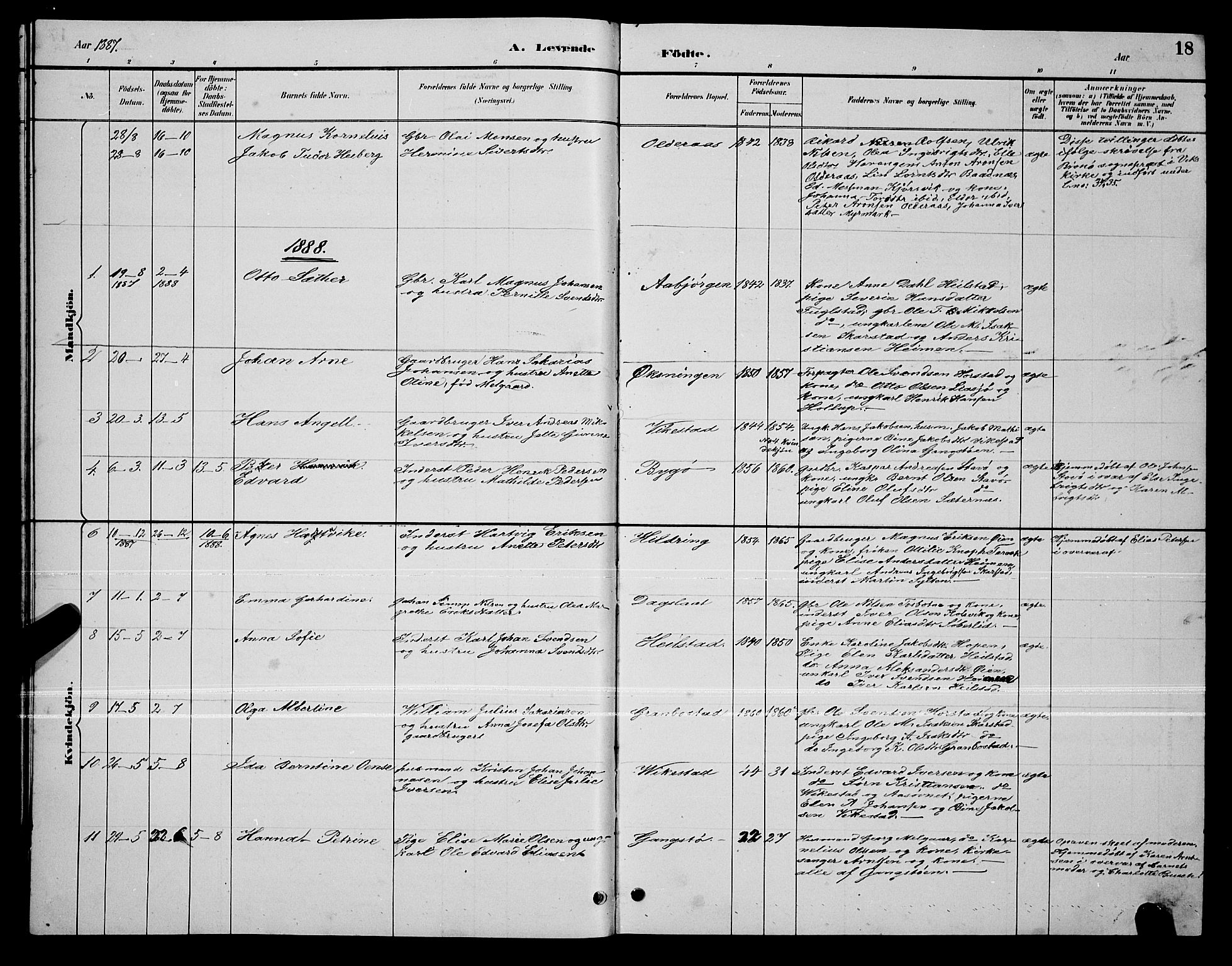 Ministerialprotokoller, klokkerbøker og fødselsregistre - Nordland, AV/SAT-A-1459/810/L0160: Parish register (copy) no. 810C03, 1884-1896, p. 18