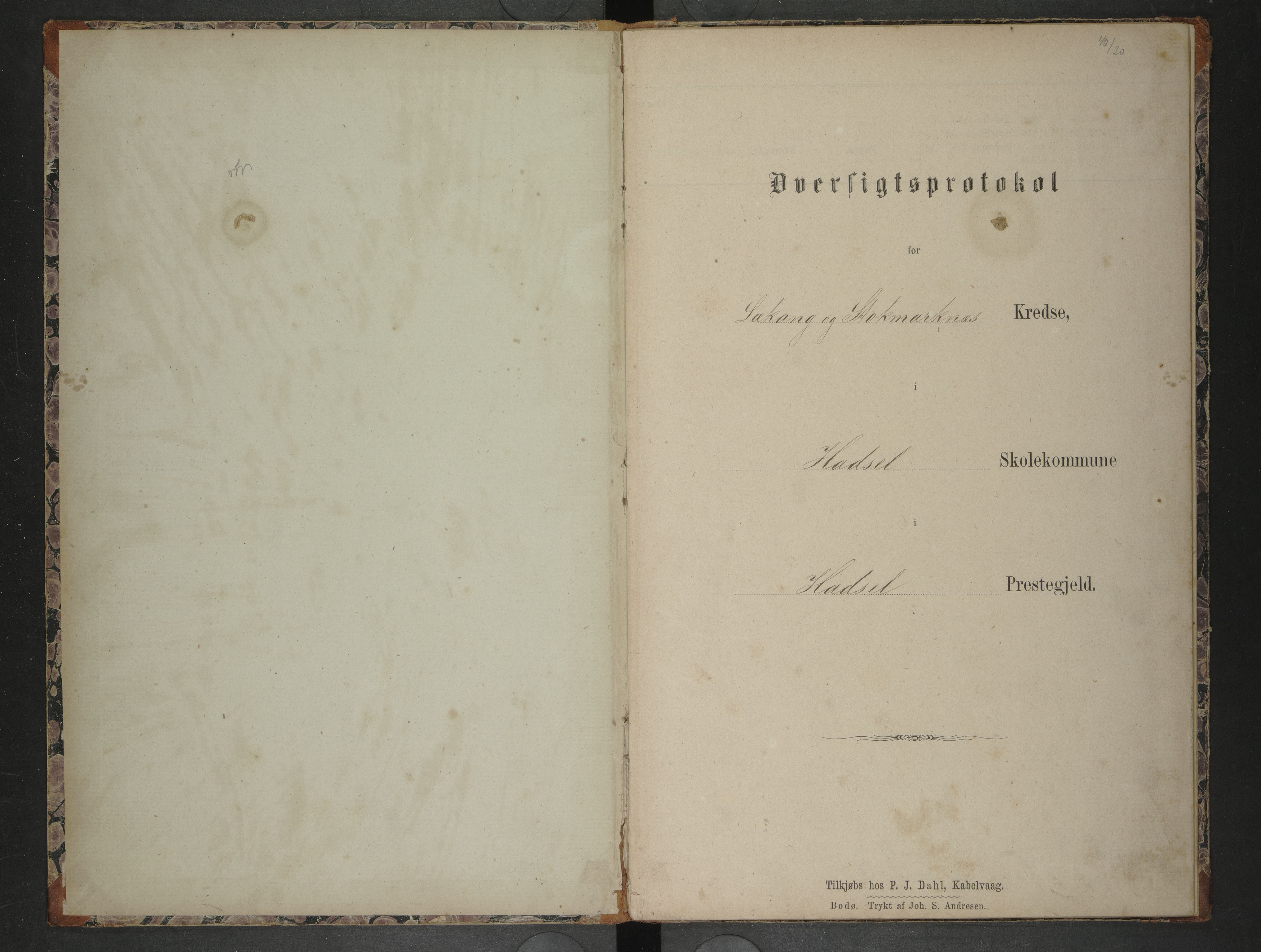 Hadsel kommune. Stokmarknes og Lekang Skolekretser, AIN/K-18660.510.39/F/L0001: Oversiktsprotokoll for Lekang og Stokmarknes kretser, 1878-1884
