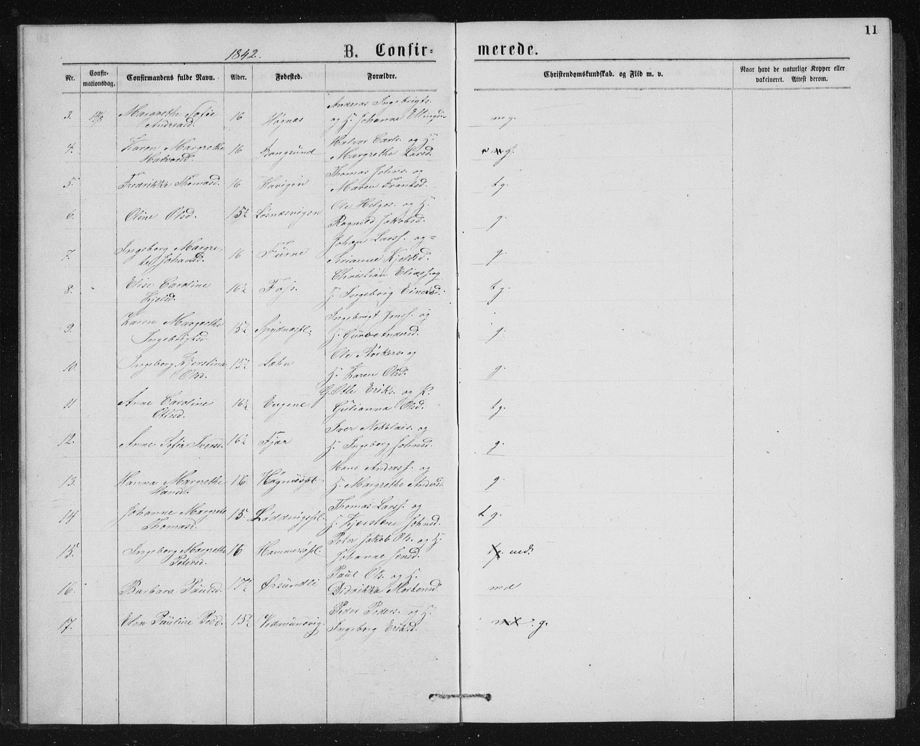 Ministerialprotokoller, klokkerbøker og fødselsregistre - Nord-Trøndelag, SAT/A-1458/768/L0567: Parish register (official) no. 768A02, 1837-1865, p. 11