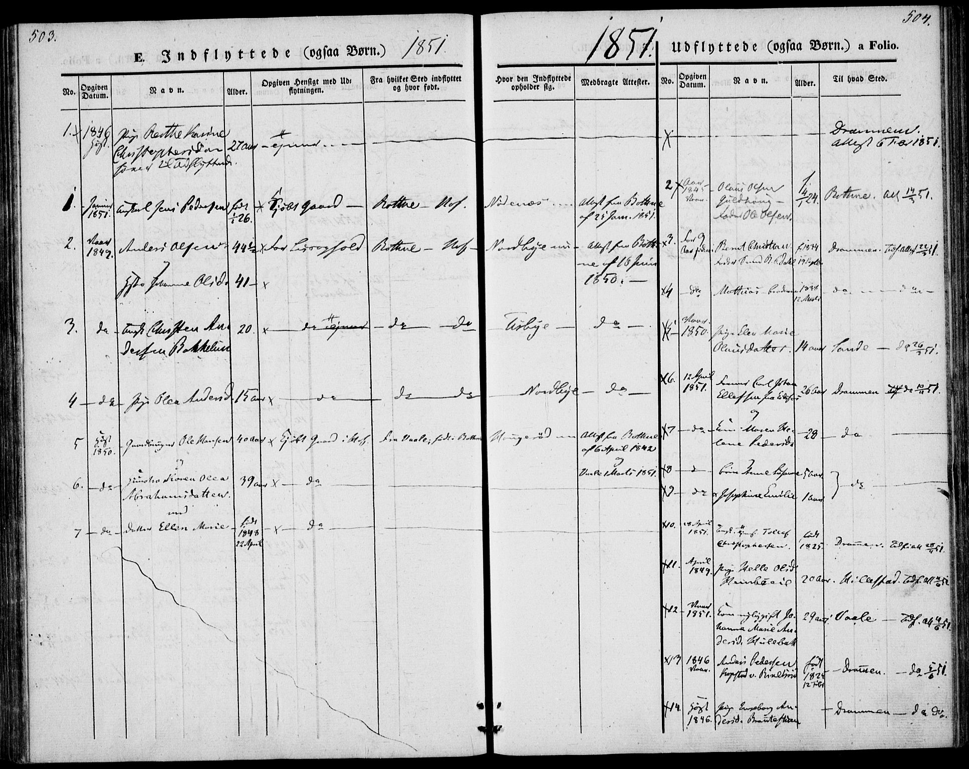 Hof kirkebøker, AV/SAKO-A-64/F/Fa/L0005: Parish register (official) no. I 5, 1844-1851, p. 503-504