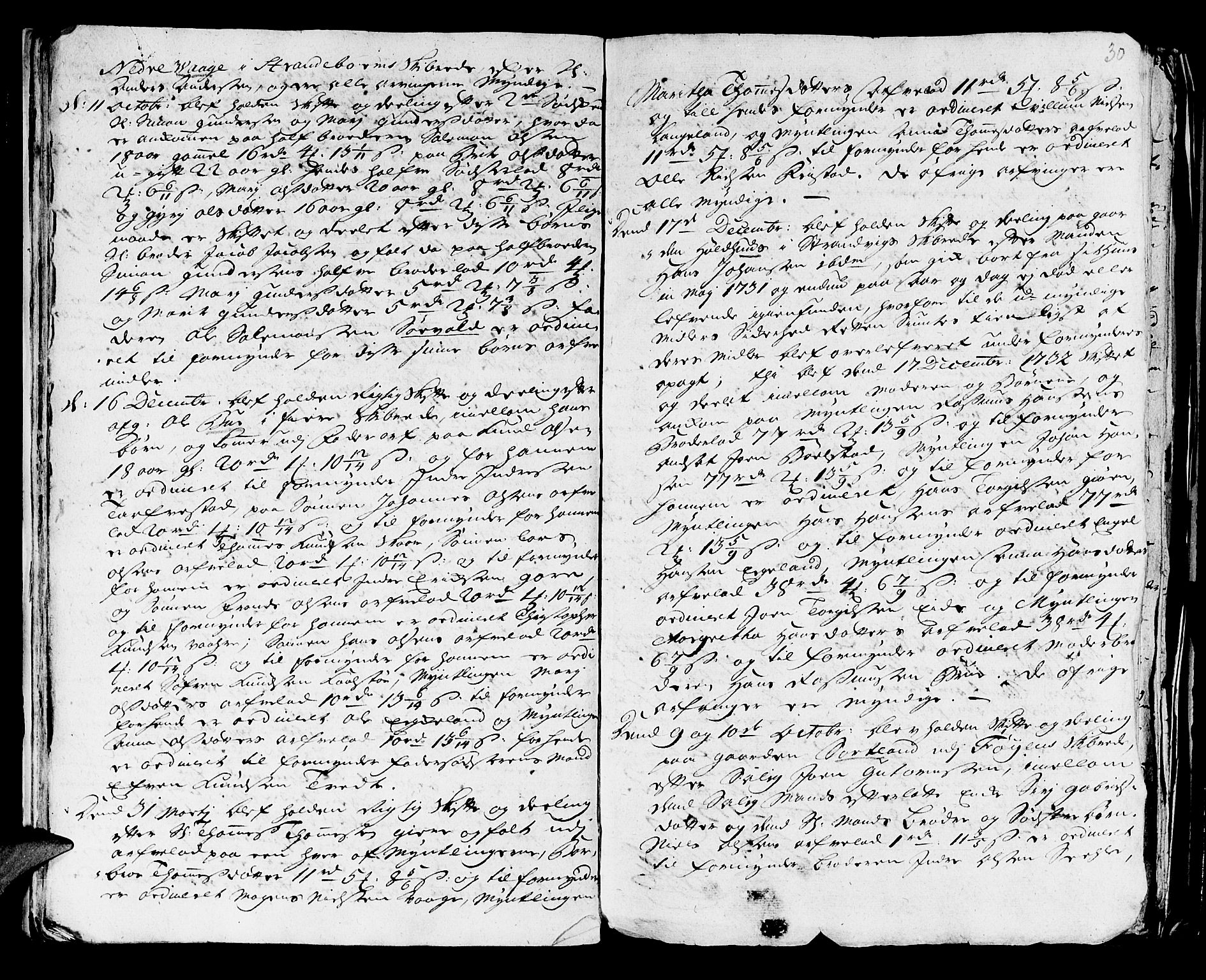 Stiftamtmannen i Bergen, AV/SAB-A-100006/F/Fd/Fdd/0001 / Lnr. 1970 - Sunnhordland, 1731-1745, p. 29b-30a