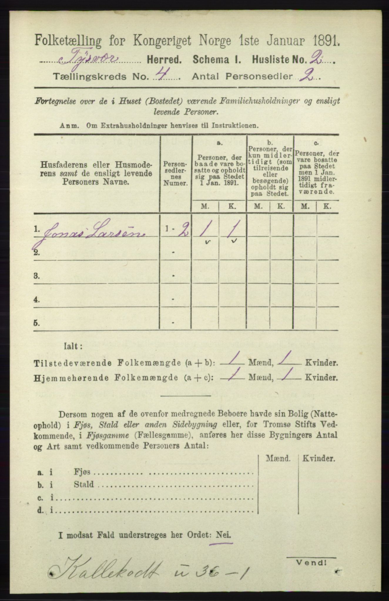 RA, 1891 census for 1146 Tysvær, 1891, p. 1452