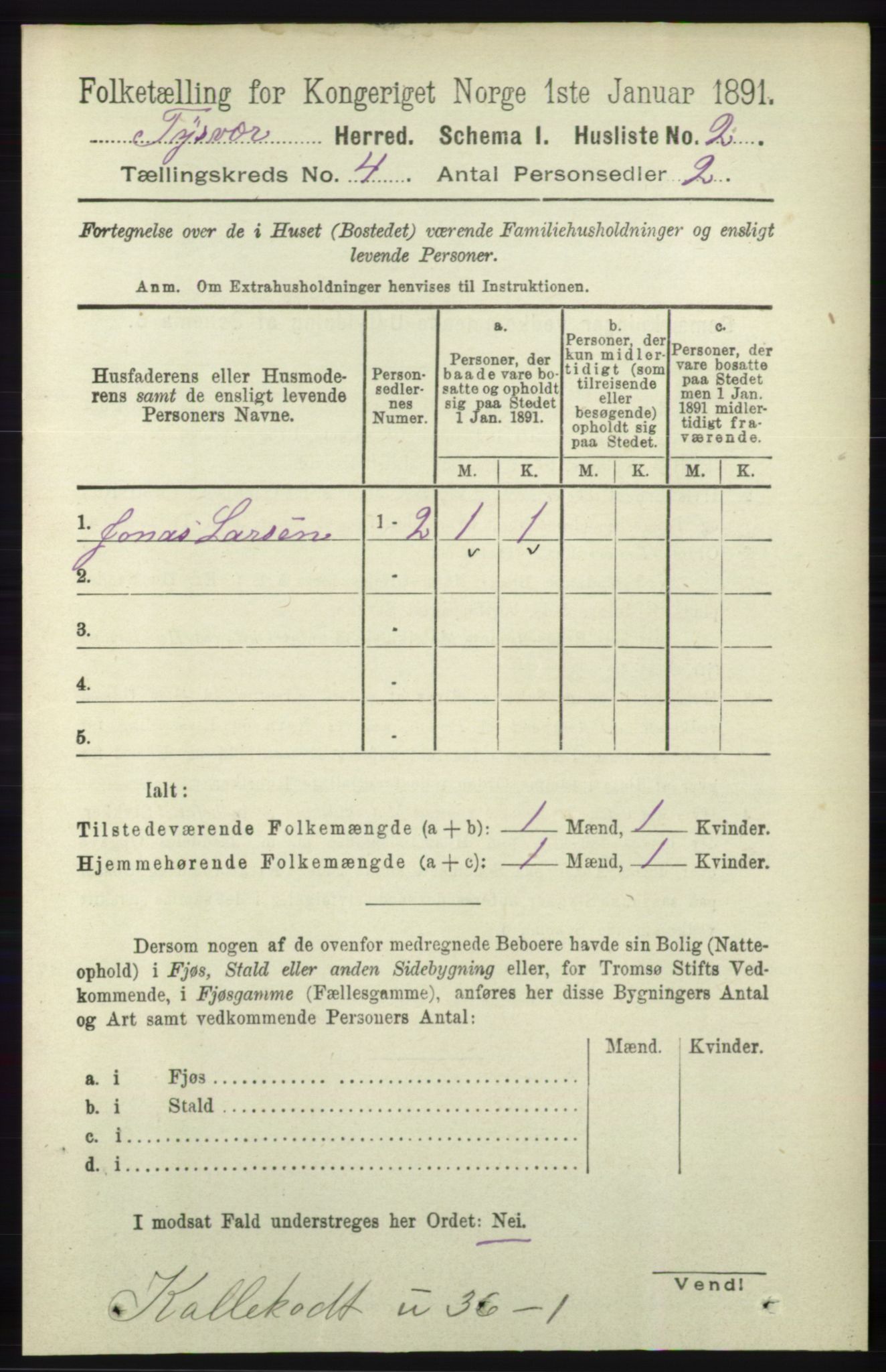 RA, 1891 census for 1146 Tysvær, 1891, p. 1452