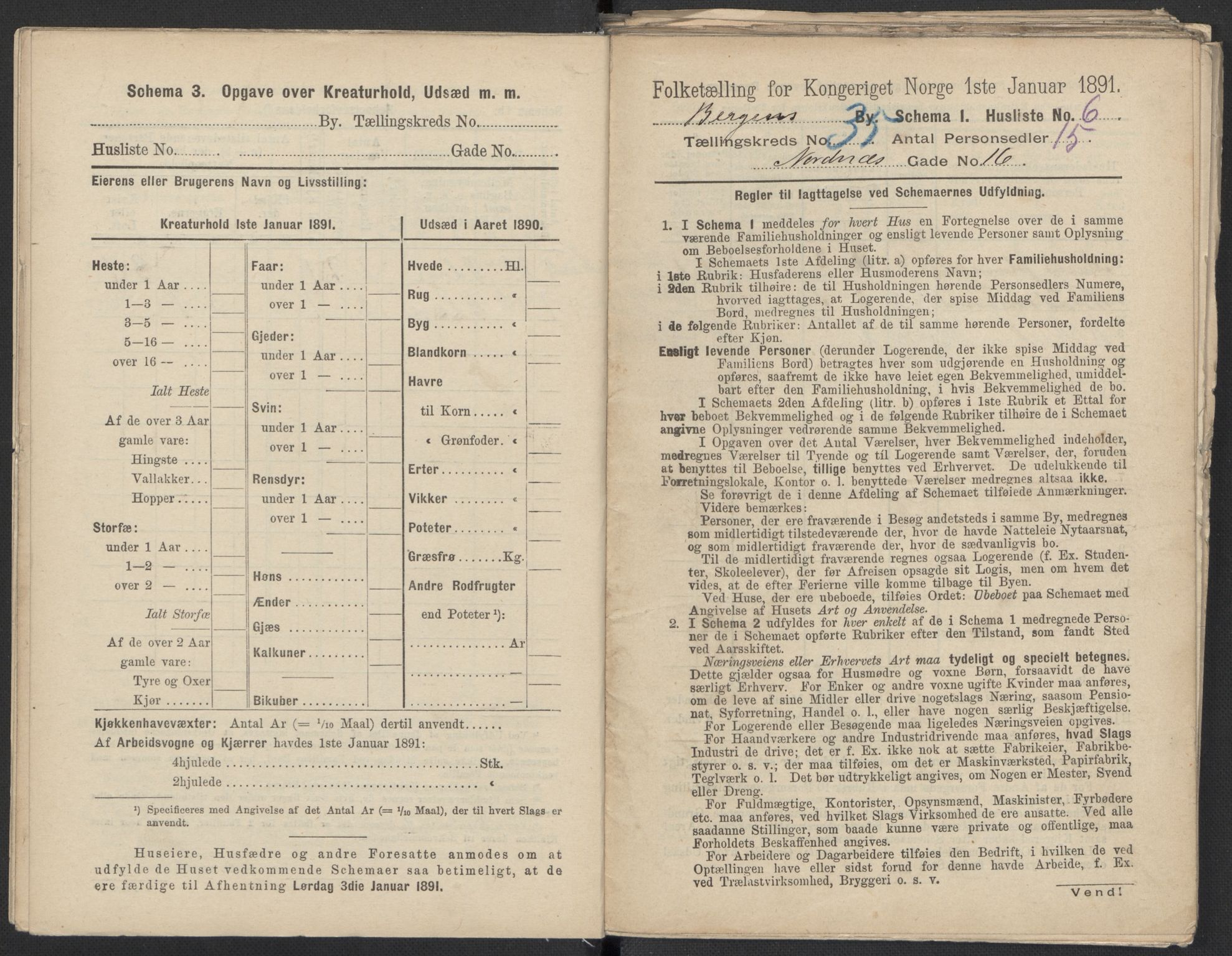 RA, 1891 Census for 1301 Bergen, 1891, p. 5616