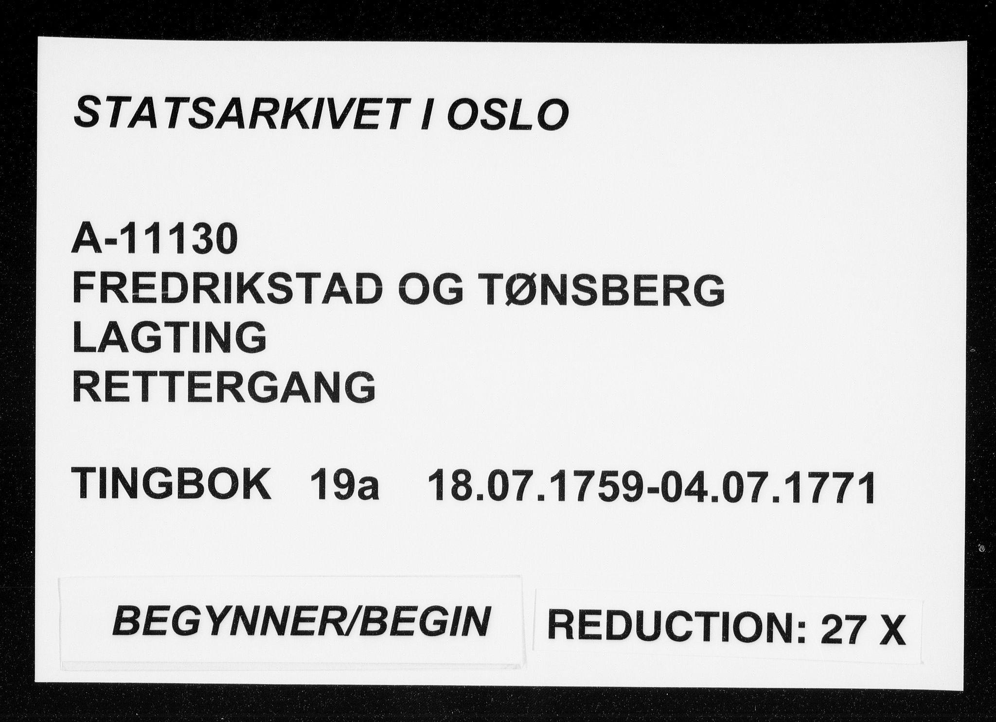 Fredrikstad og Tønsberg lagting, AV/SAO-A-11130/F/Fa/L0019a: Tingbok, 1759-1771