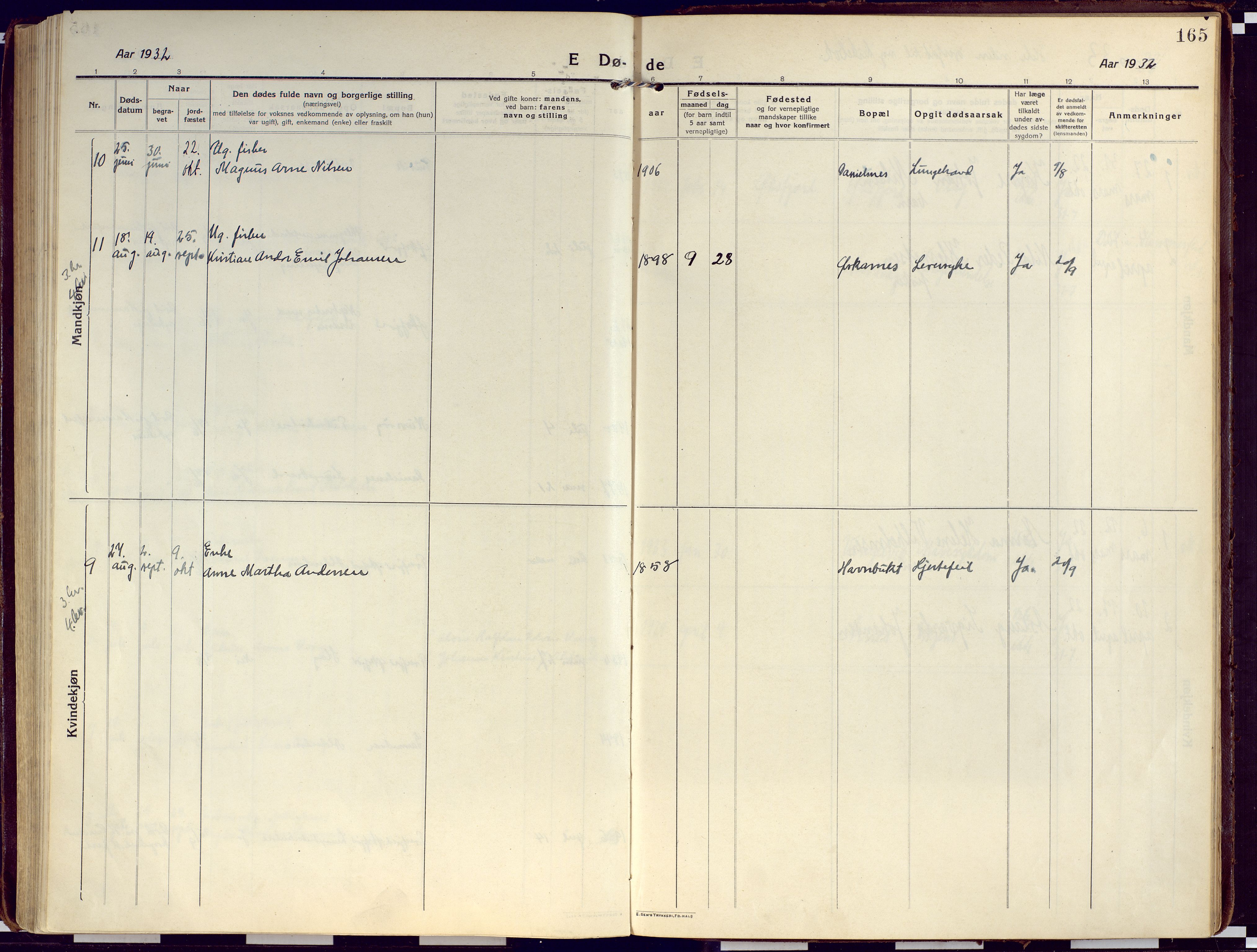 Loppa sokneprestkontor, SATØ/S-1339/H/Ha/L0012kirke: Parish register (official) no. 12, 1917-1932, p. 165