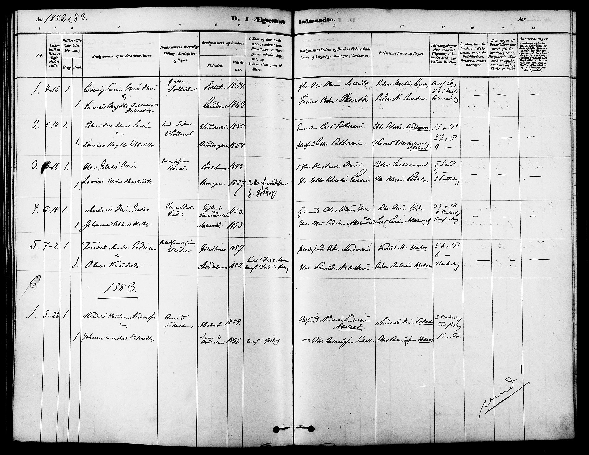 Ministerialprotokoller, klokkerbøker og fødselsregistre - Møre og Romsdal, SAT/A-1454/522/L0315: Parish register (official) no. 522A10, 1878-1890