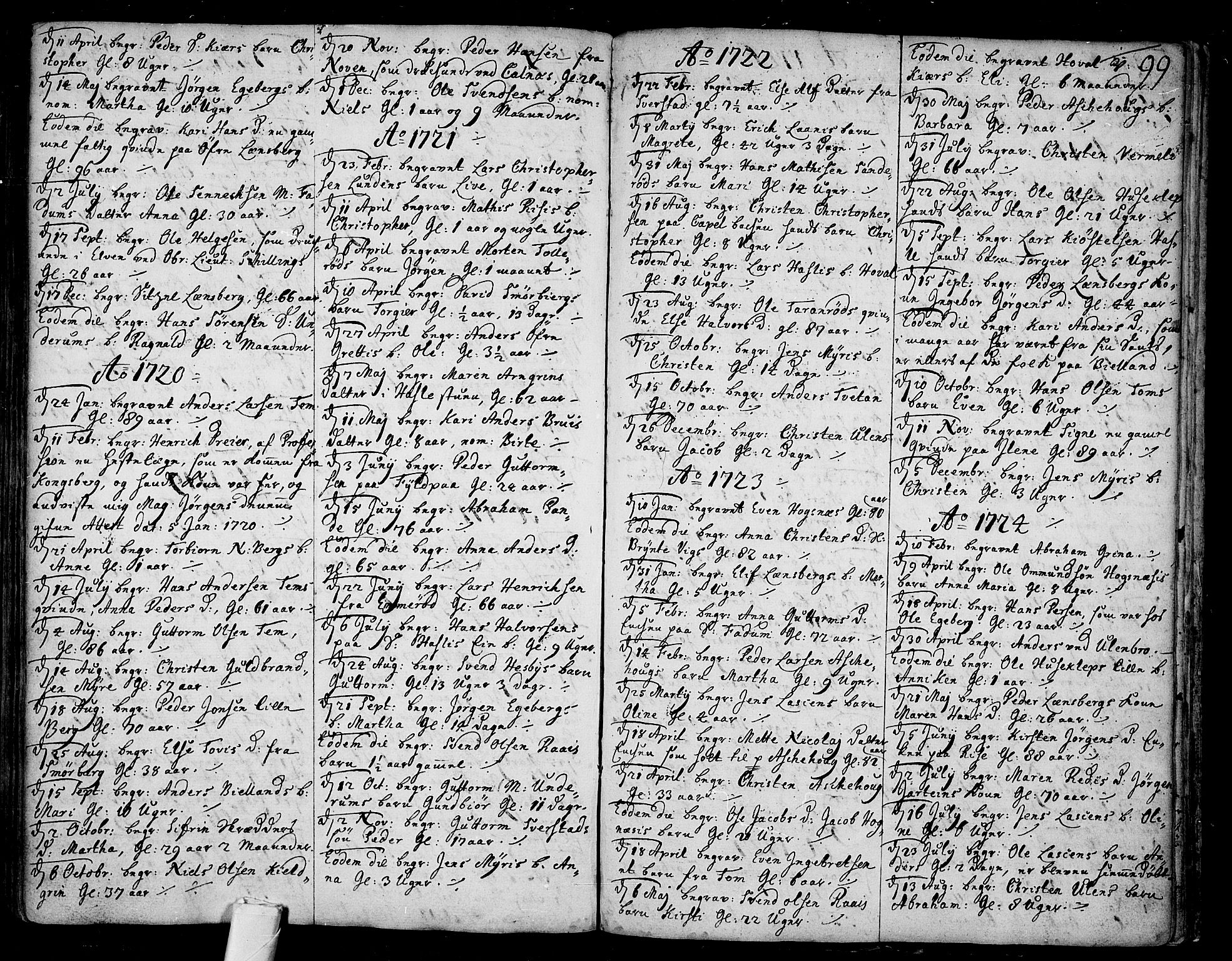 Sem kirkebøker, SAKO/A-5/F/Fa/L0001: Parish register (official) no. I 1, 1702-1763, p. 99