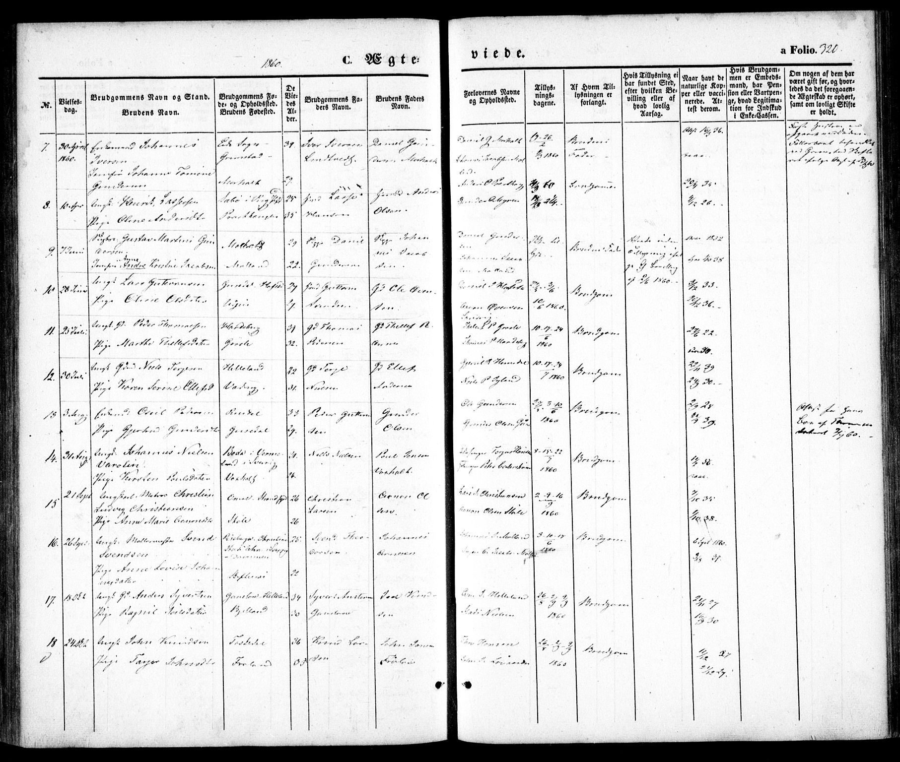 Hommedal sokneprestkontor, SAK/1111-0023/F/Fa/Fab/L0004: Parish register (official) no. A 4, 1848-1860, p. 320