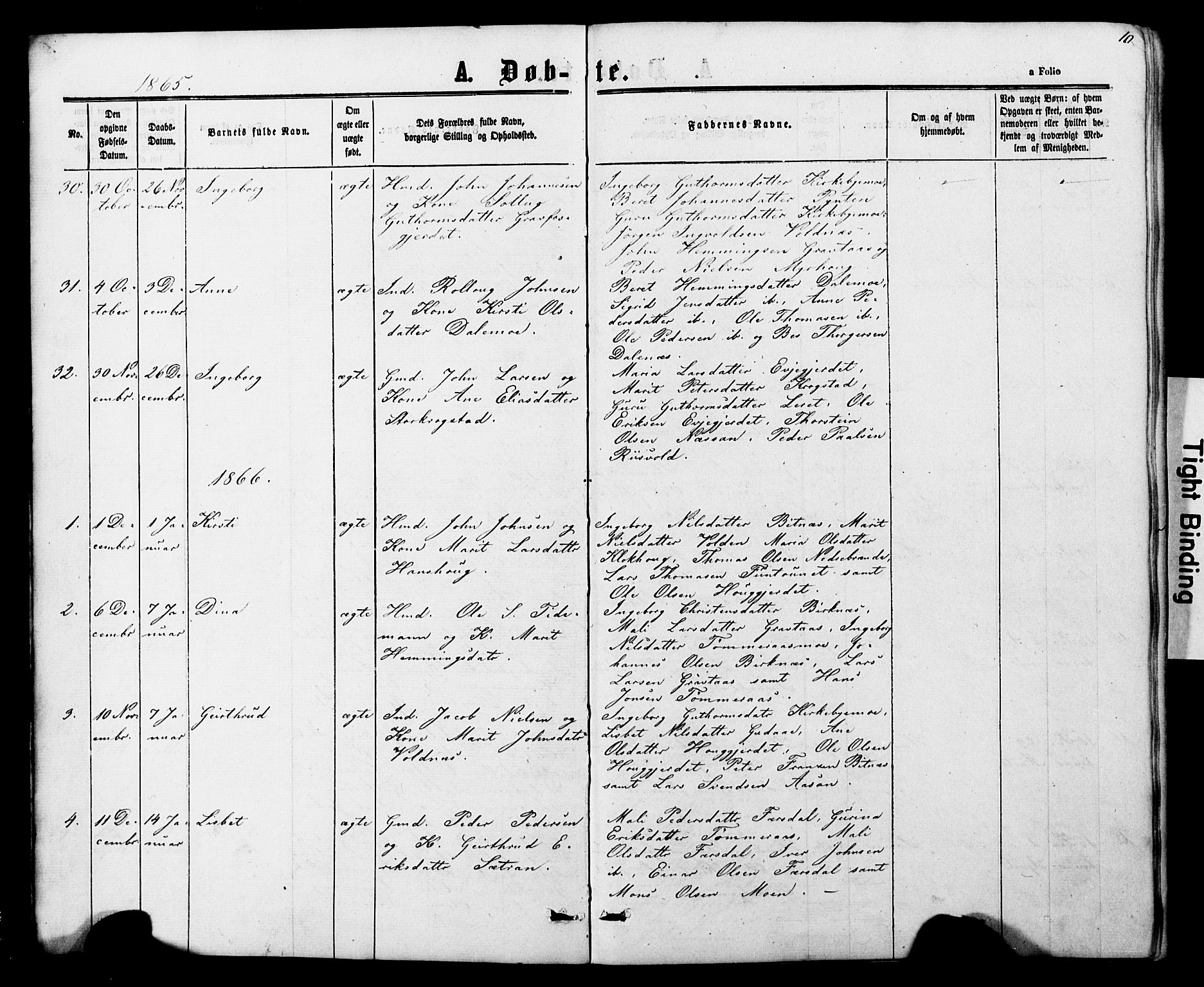 Ministerialprotokoller, klokkerbøker og fødselsregistre - Nord-Trøndelag, SAT/A-1458/706/L0049: Parish register (copy) no. 706C01, 1864-1895, p. 10