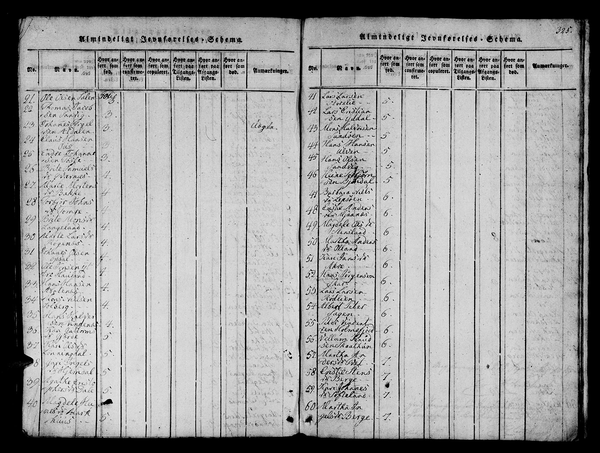 Os sokneprestembete, SAB/A-99929: Parish register (official) no. A 12, 1816-1825, p. 325