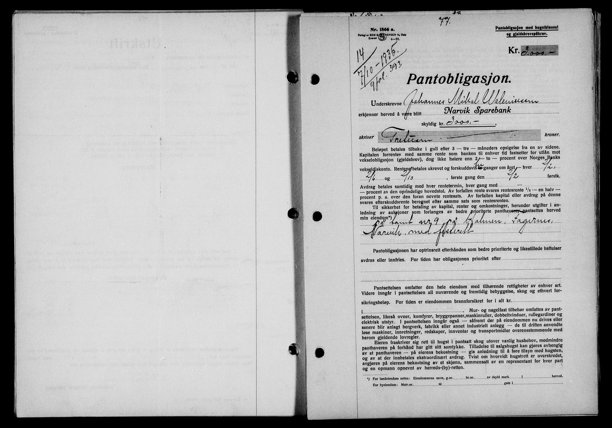 Narvik sorenskriveri, SAT/A-0002/1/2/2C/2Ca/L0011: Mortgage book no. 14, 1935-1937, Deed date: 07.10.1935