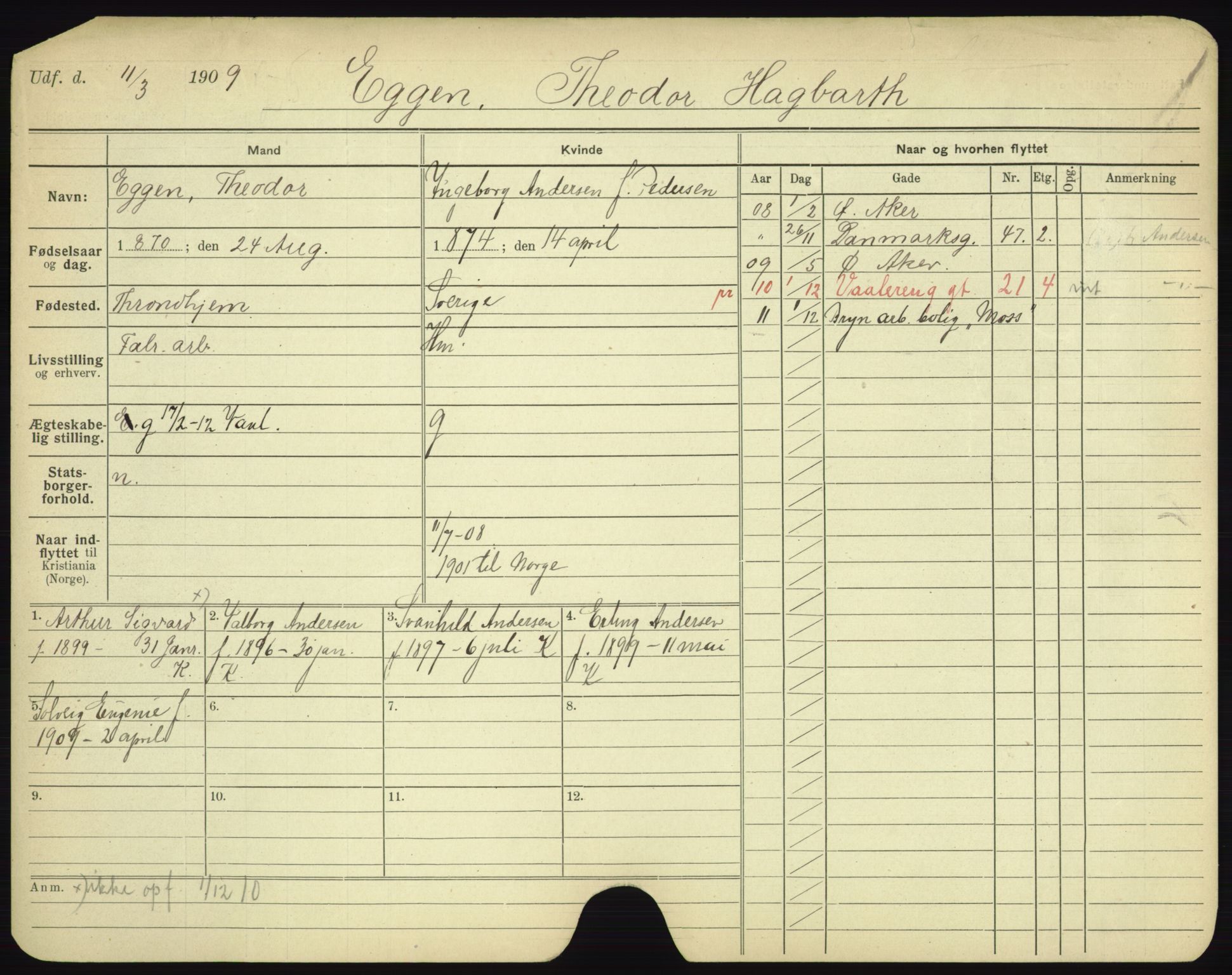 Oslo folkeregister, Registerkort, AV/SAO-A-11715/F/Fa/Fac/L0002: Menn, 1906-1914, p. 748a