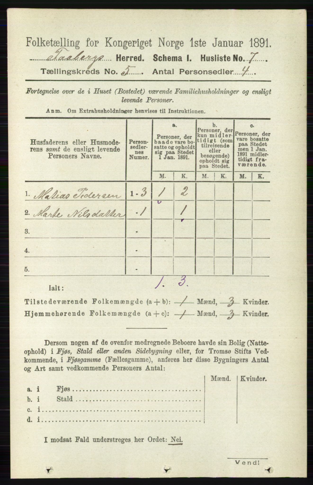 RA, 1891 census for 0524 Fåberg, 1891, p. 1557