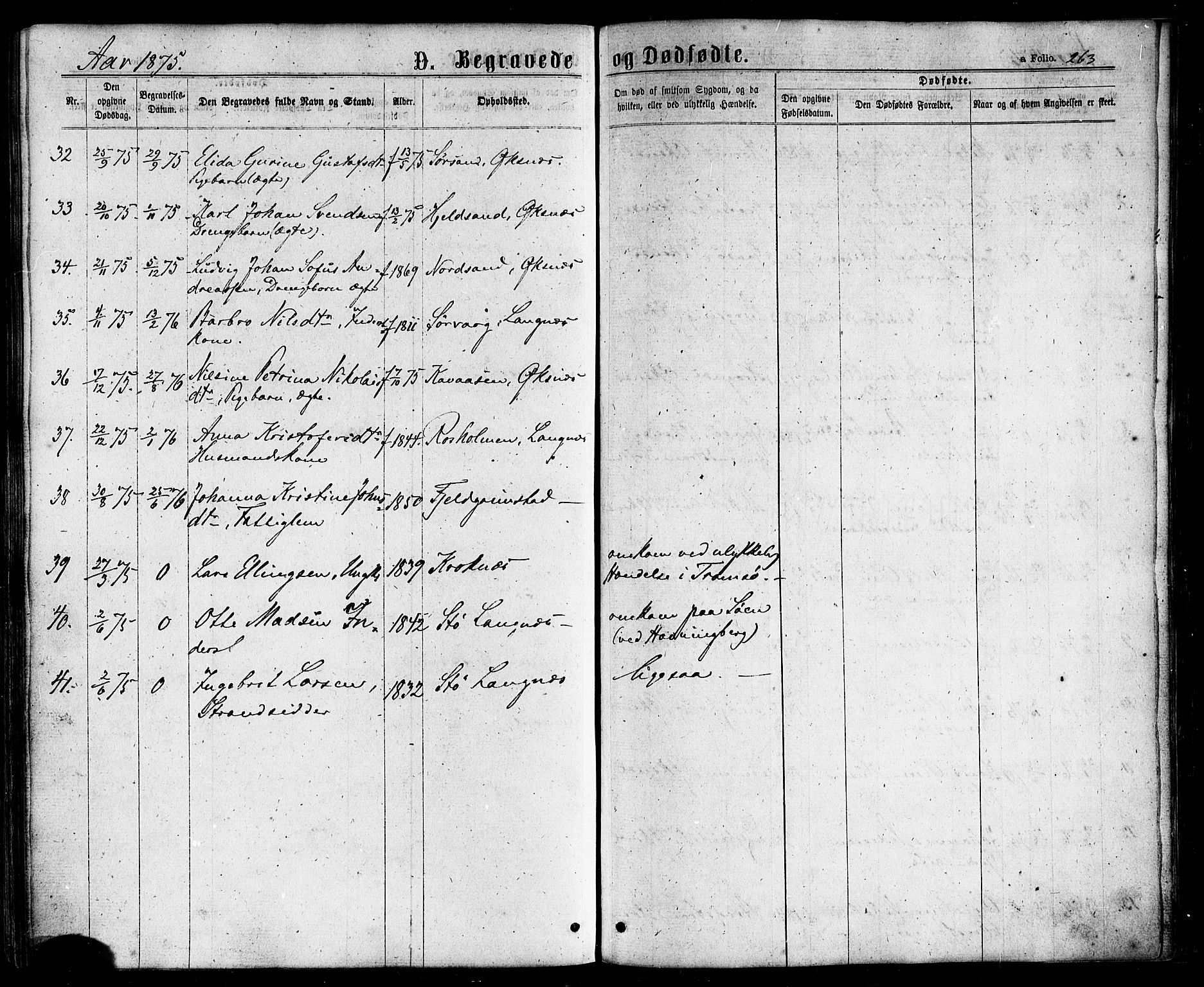 Ministerialprotokoller, klokkerbøker og fødselsregistre - Nordland, AV/SAT-A-1459/893/L1334: Parish register (official) no. 893A07, 1867-1877, p. 263