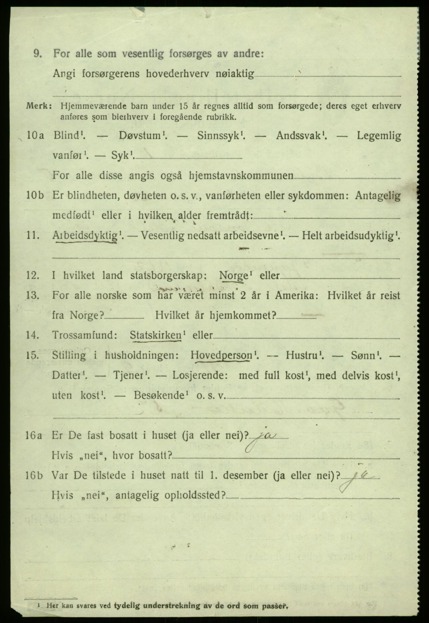 SAB, 1920 census for Balestrand, 1920, p. 2487