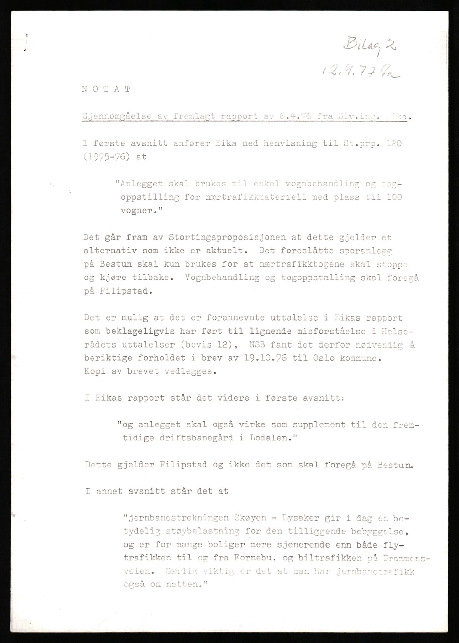 Norges statsbaner, Hovedadministrasjonen, Plankontoret for Oslo S, AV/RA-S-5410/D/L0171: Driftsbanegården. Øvrige driftsbanegårder, 1976-1978, p. 26
