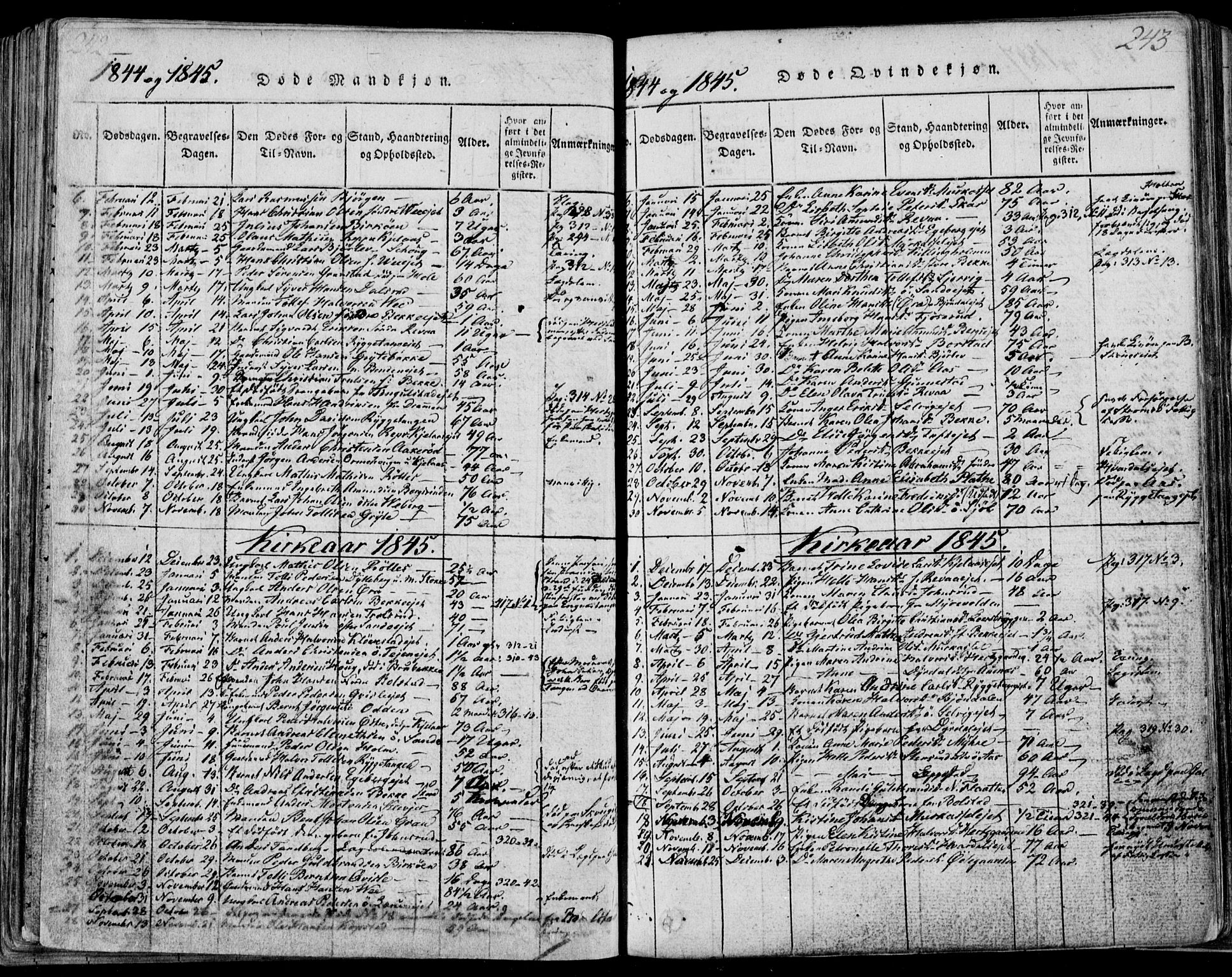 Sande Kirkebøker, SAKO/A-53/F/Fa/L0003: Parish register (official) no. 3, 1814-1847, p. 242-243