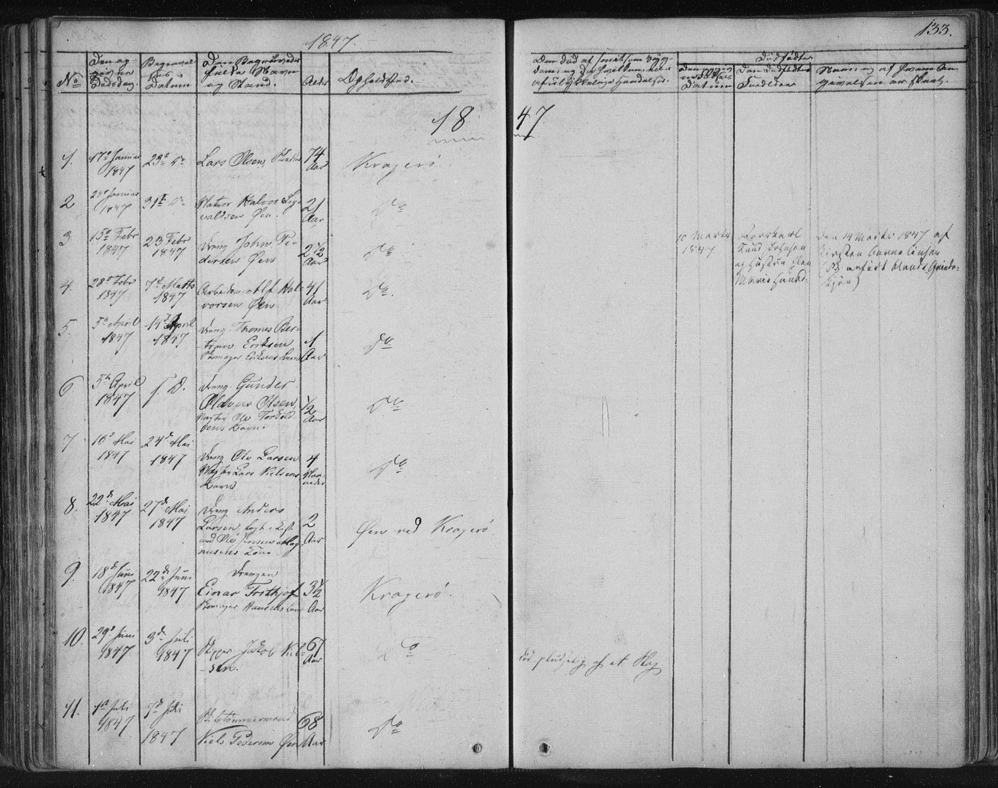 Kragerø kirkebøker, SAKO/A-278/F/Fa/L0005: Parish register (official) no. 5, 1832-1847, p. 133