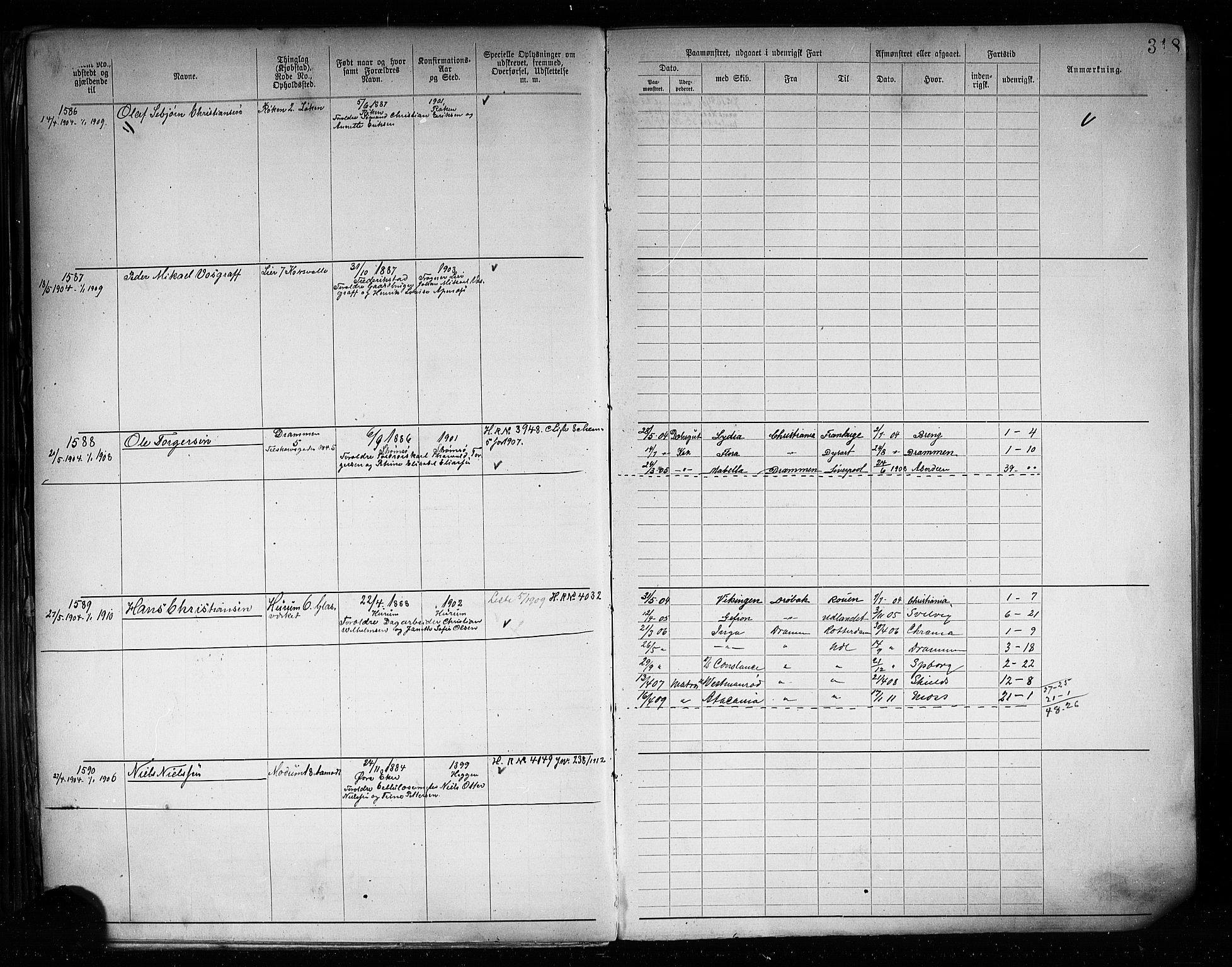 Drammen innrulleringsdistrikt, AV/SAKO-A-781/F/Fb/L0005: Annotasjonsrulle, 1894-1905, p. 321