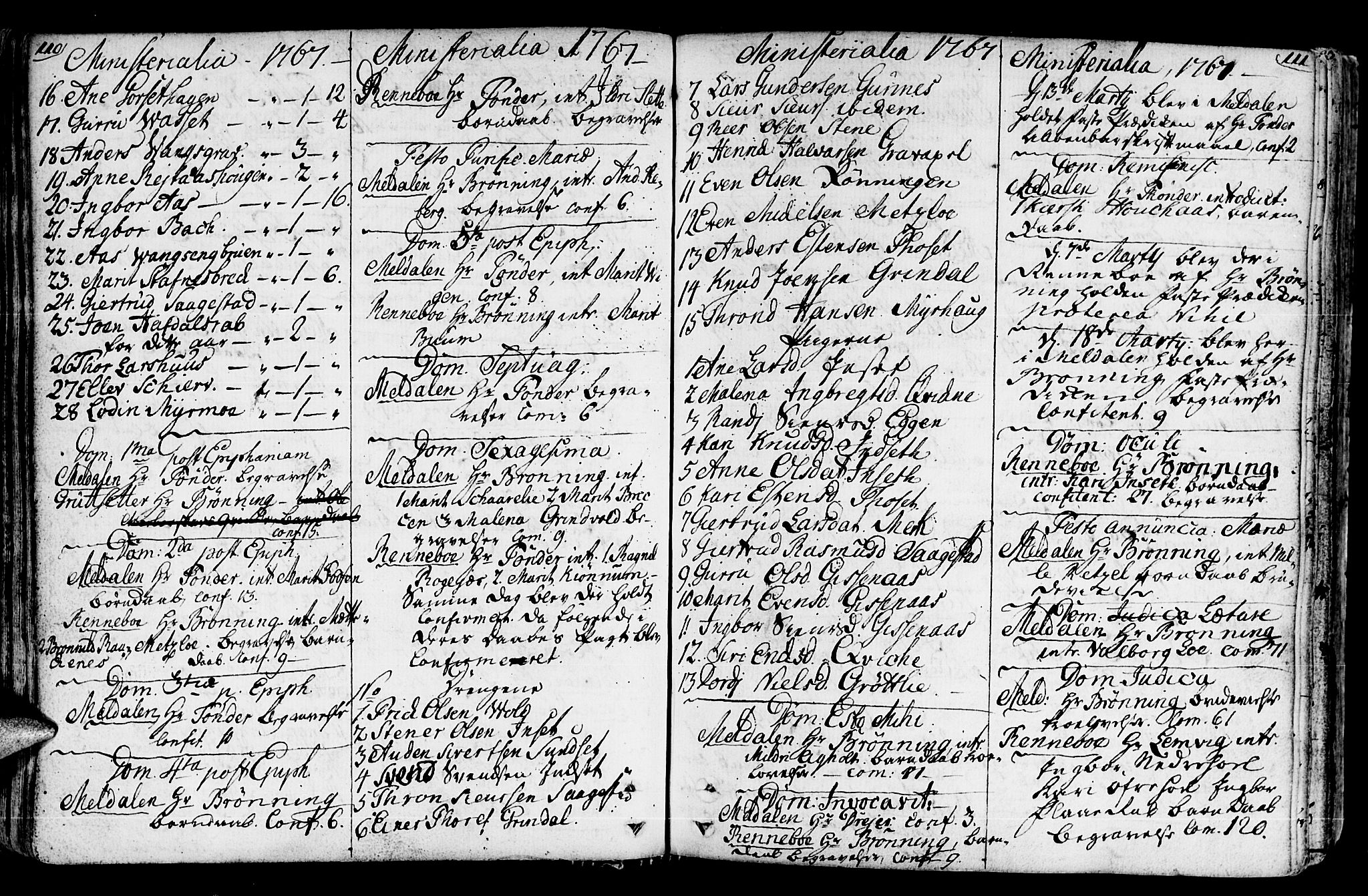 Ministerialprotokoller, klokkerbøker og fødselsregistre - Sør-Trøndelag, SAT/A-1456/672/L0851: Parish register (official) no. 672A04, 1751-1775, p. 110-111