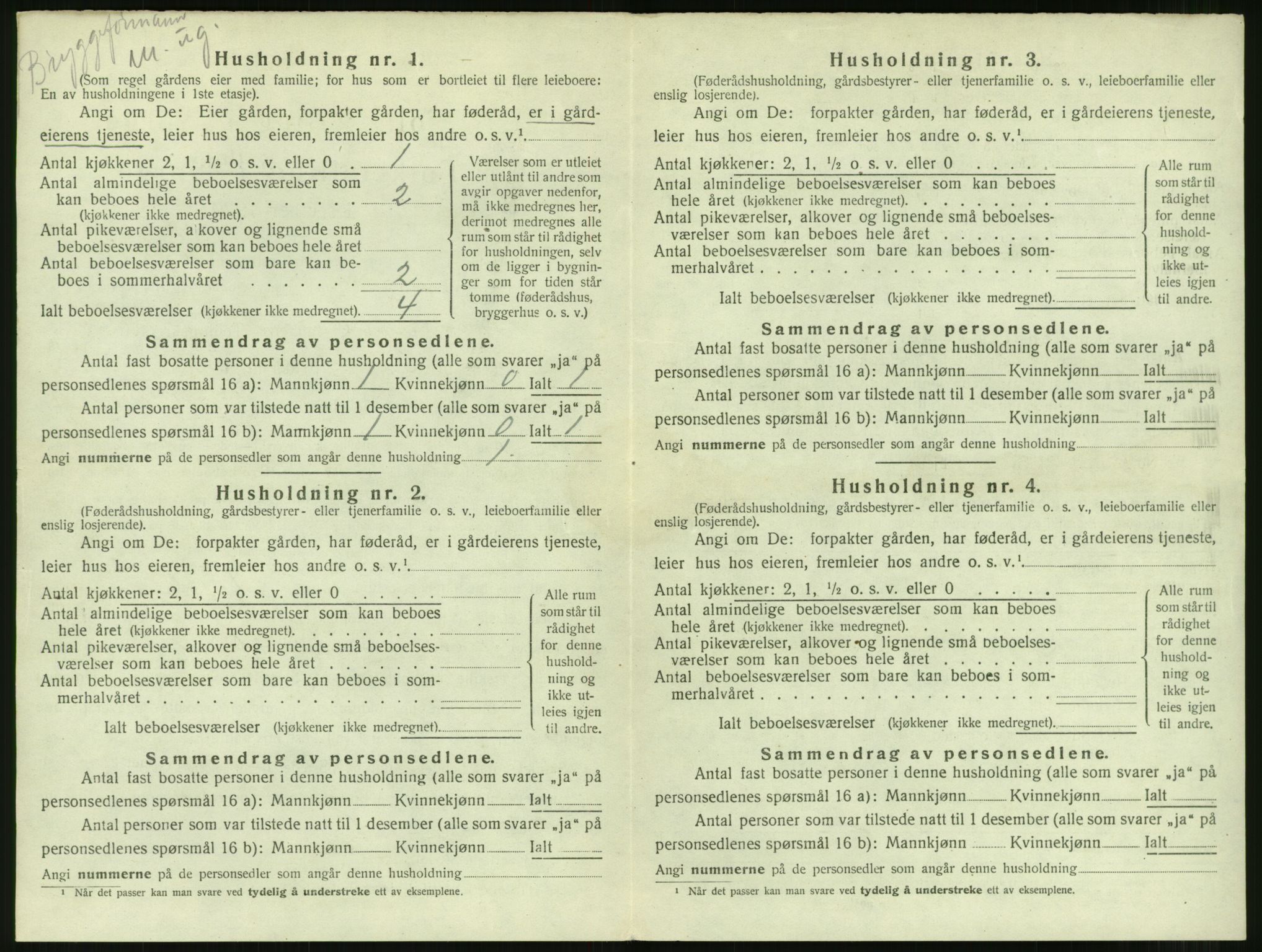 SAT, 1920 census for Borgund, 1920, p. 687