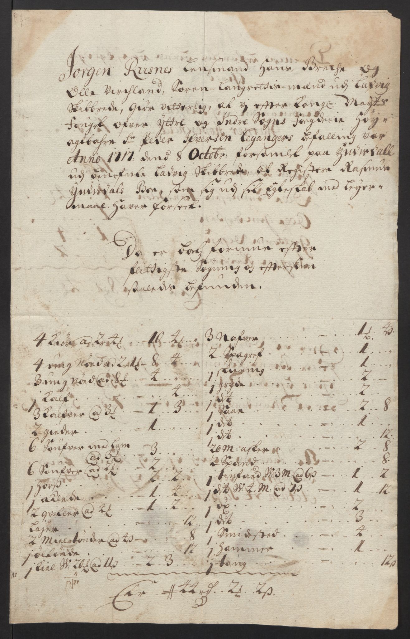 Rentekammeret inntil 1814, Reviderte regnskaper, Fogderegnskap, AV/RA-EA-4092/R52/L3321: Fogderegnskap Sogn, 1717-1718, p. 97