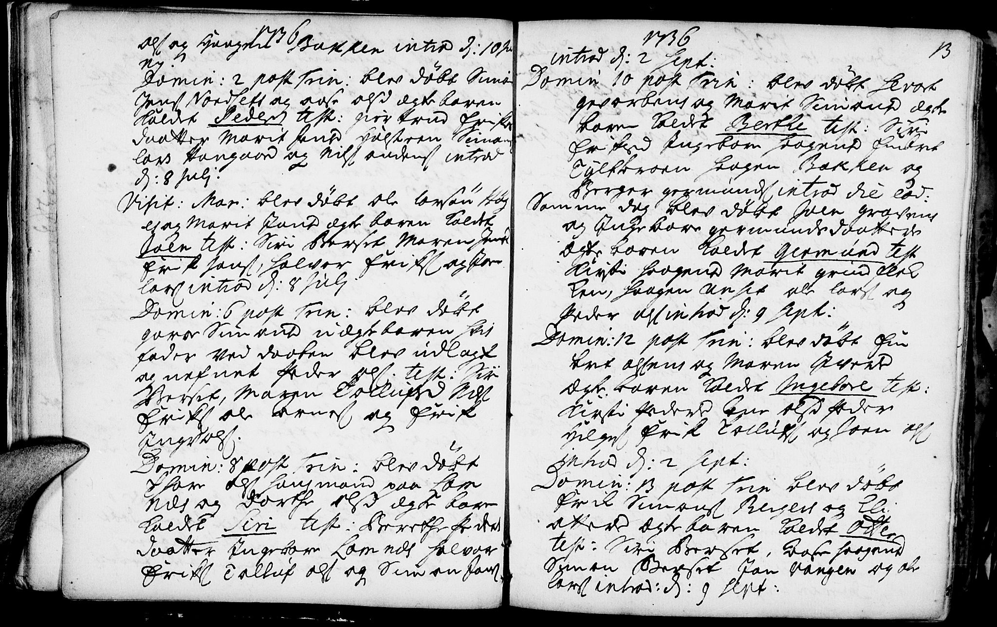 Rendalen prestekontor, SAH/PREST-054/H/Ha/Haa/L0001: Parish register (official) no. 1, 1733-1787, p. 13