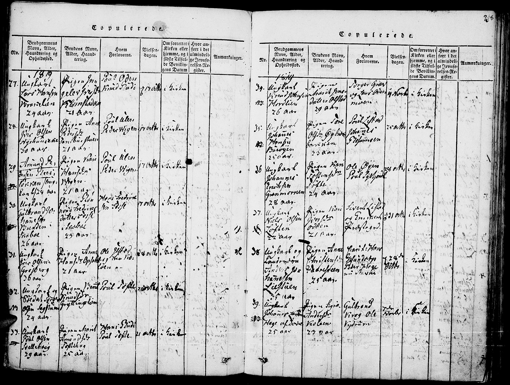 Fron prestekontor, SAH/PREST-078/H/Ha/Haa/L0002: Parish register (official) no. 2, 1816-1827, p. 208