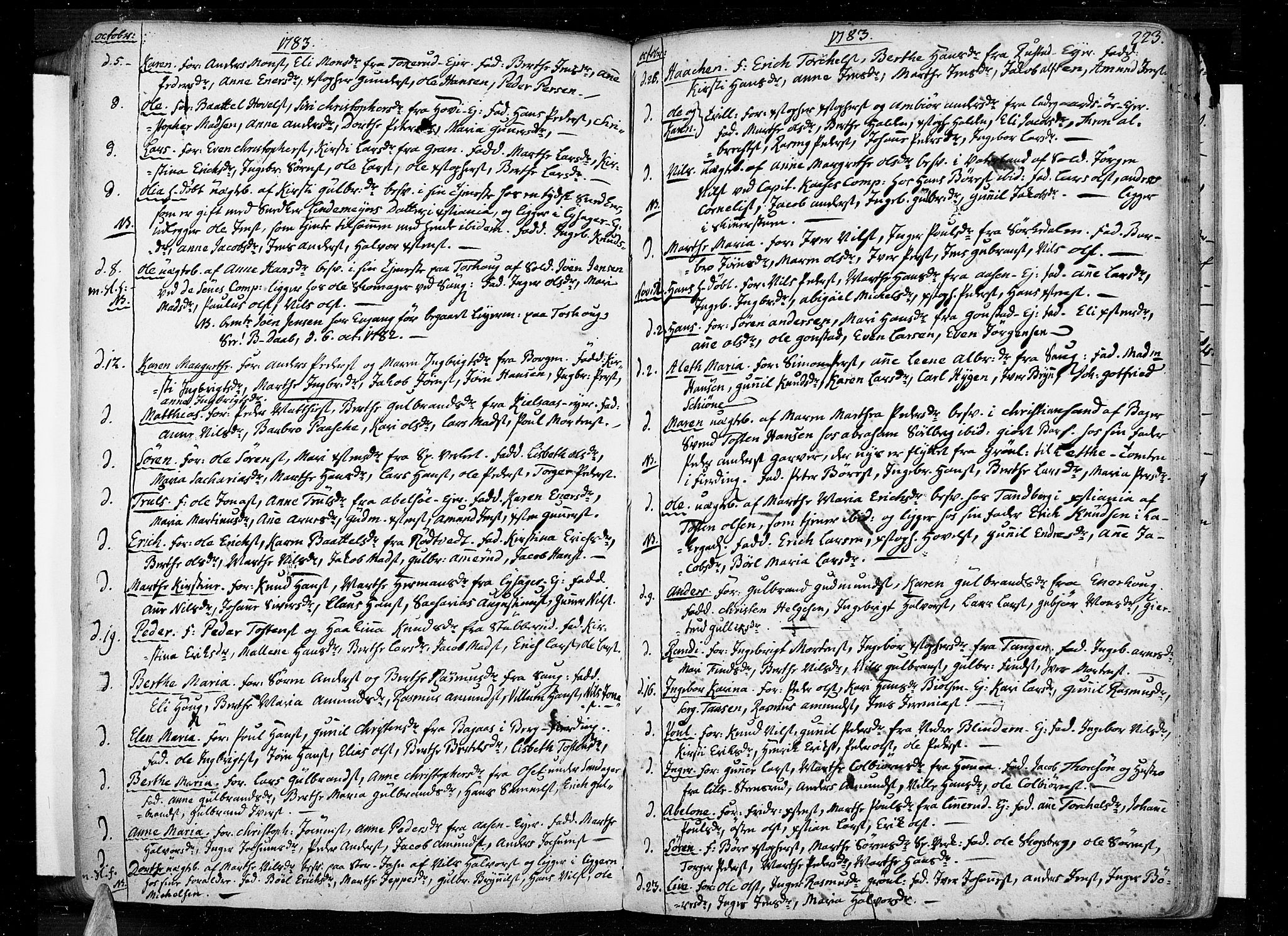 Aker prestekontor kirkebøker, AV/SAO-A-10861/F/L0009: Parish register (official) no. 9, 1765-1785, p. 223