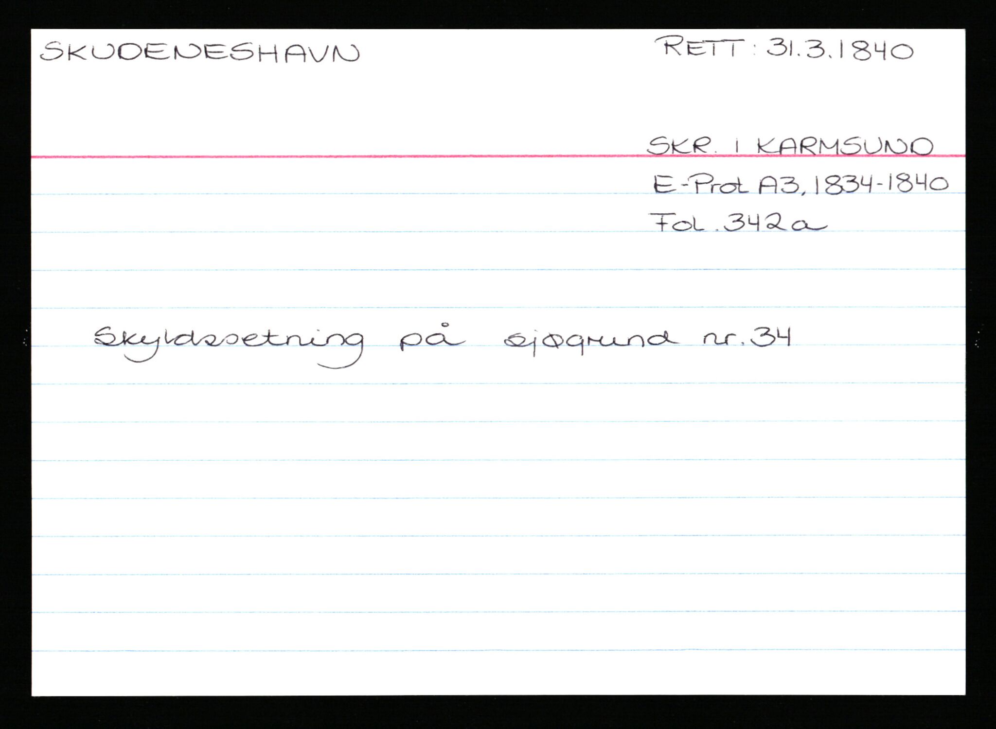 Statsarkivet i Stavanger, AV/SAST-A-101971/03/Y/Ym/L0053: Åstedskort sortert etter gårdsnavn: Skudeneshavn - Solbjør, 1600-1950, p. 44