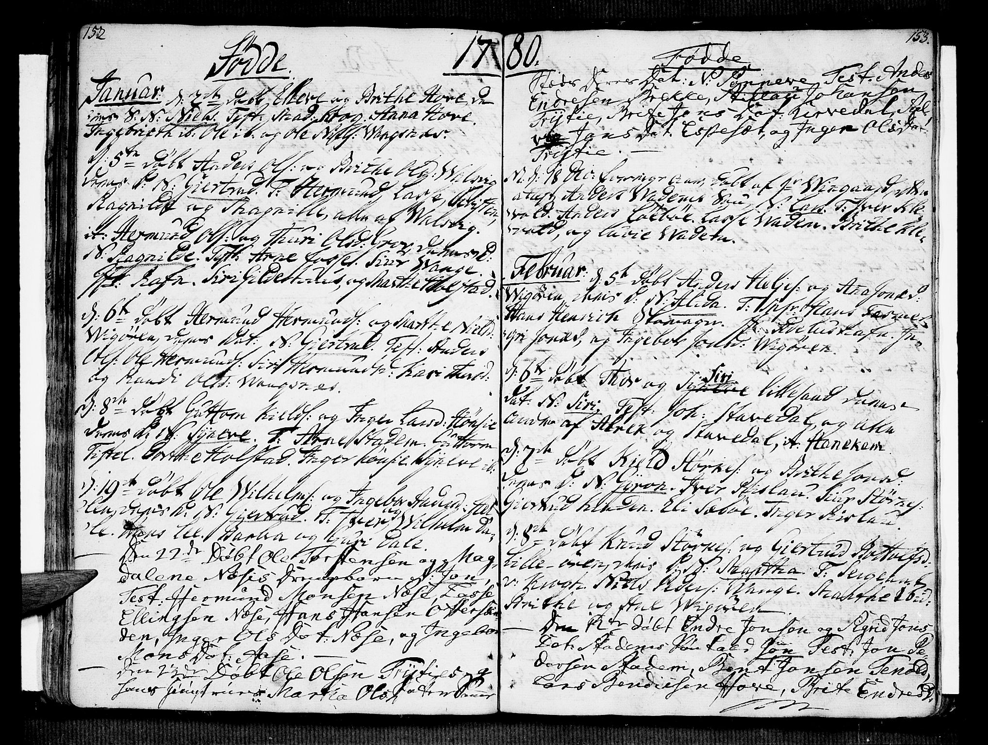 Vik sokneprestembete, AV/SAB-A-81501/H/Haa/Haaa/L0004: Parish register (official) no. A 4, 1772-1783, p. 152-153