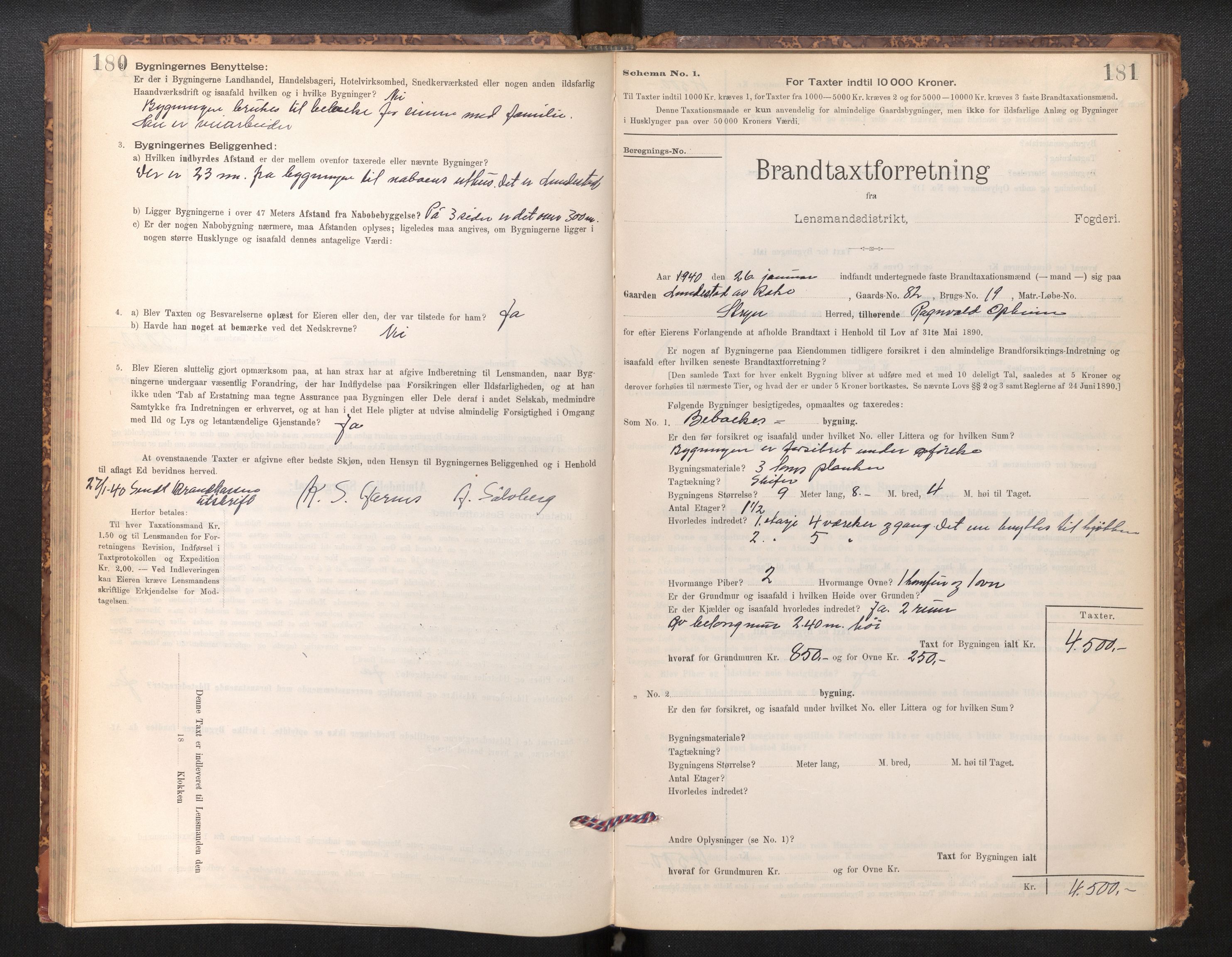 Lensmannen i Stryn og Innvik, SAB/A-30201/0012/L0002: Branntakstprotokoll, skjematakst, 1894-1942, p. 180-181