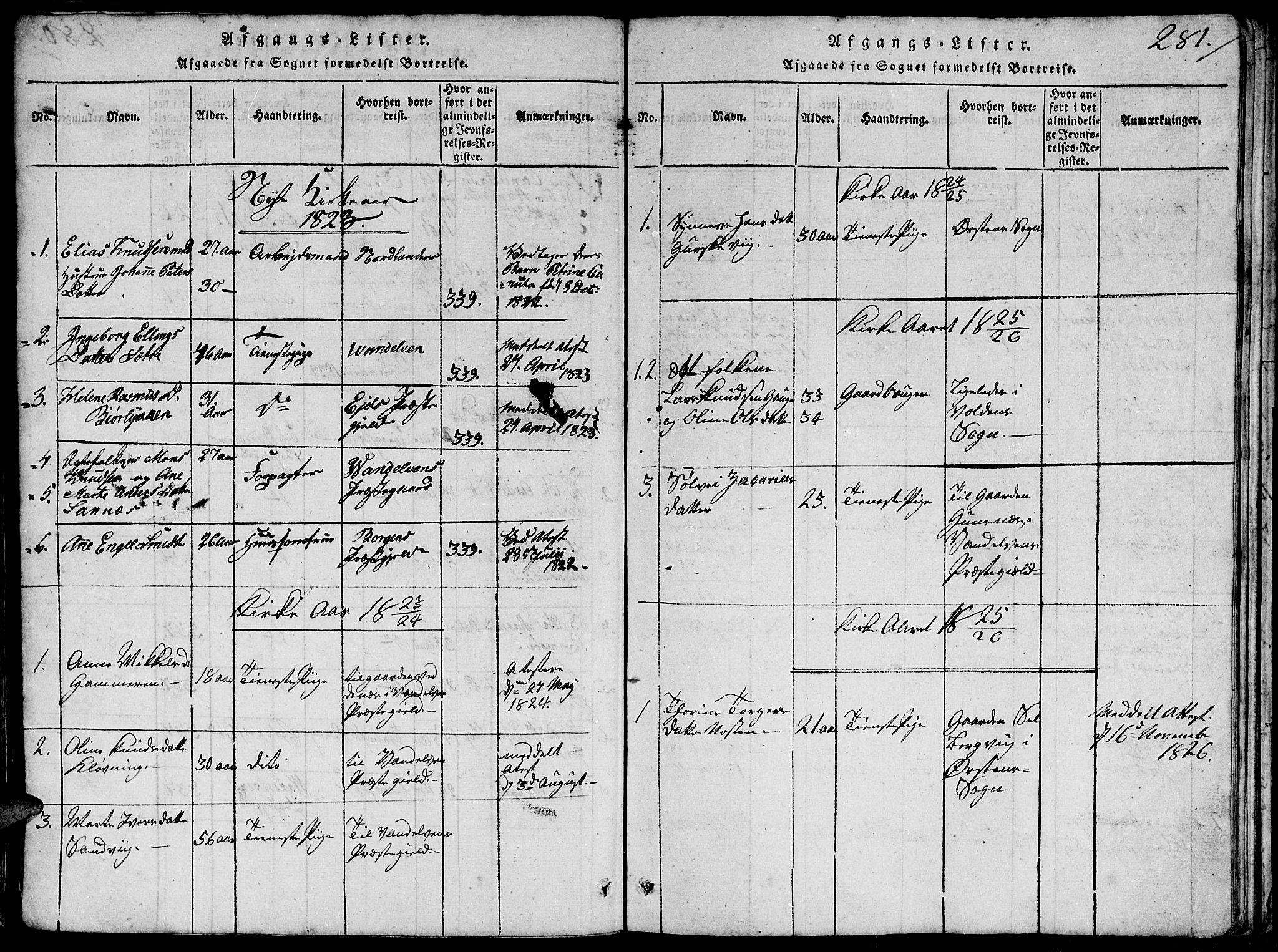 Ministerialprotokoller, klokkerbøker og fødselsregistre - Møre og Romsdal, SAT/A-1454/503/L0046: Parish register (copy) no. 503C01, 1816-1842, p. 281