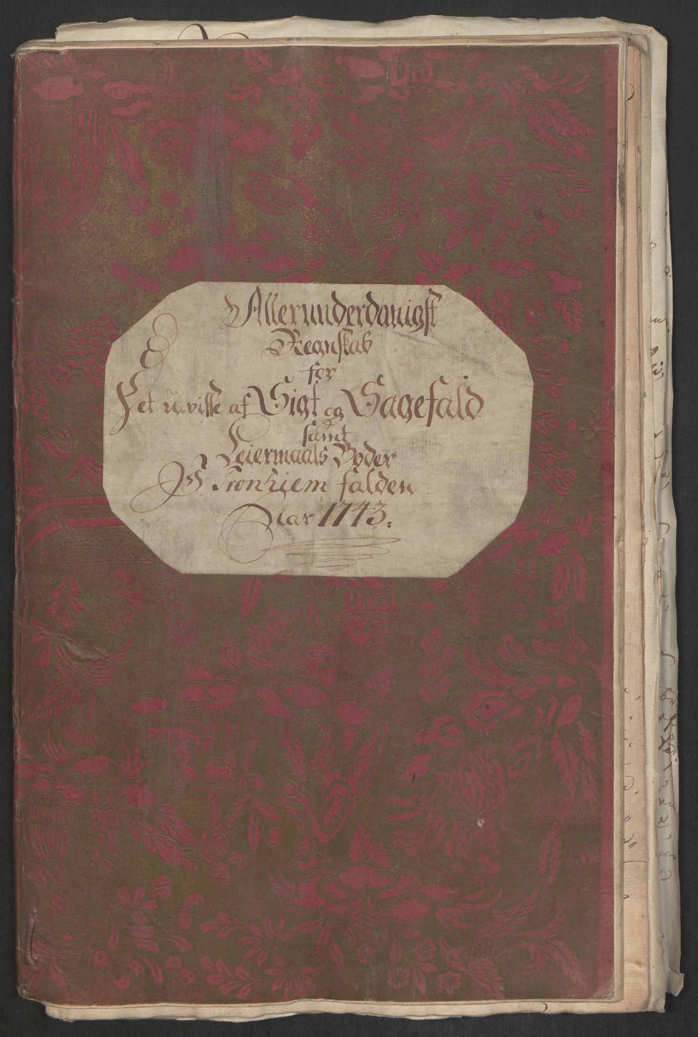 Rentekammeret inntil 1814, Reviderte regnskaper, Byregnskaper, RA/EA-4066/R/Rs/L0541: [S22] Sikt og sakefall, 1743-1746, p. 2