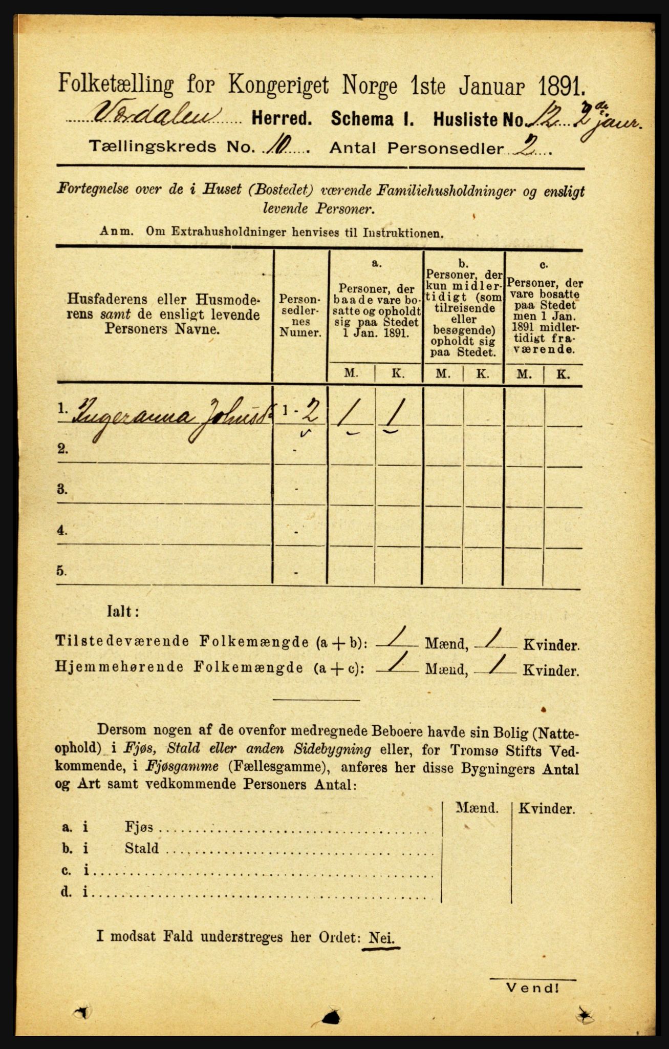 RA, 1891 census for 1721 Verdal, 1891, p. 5554