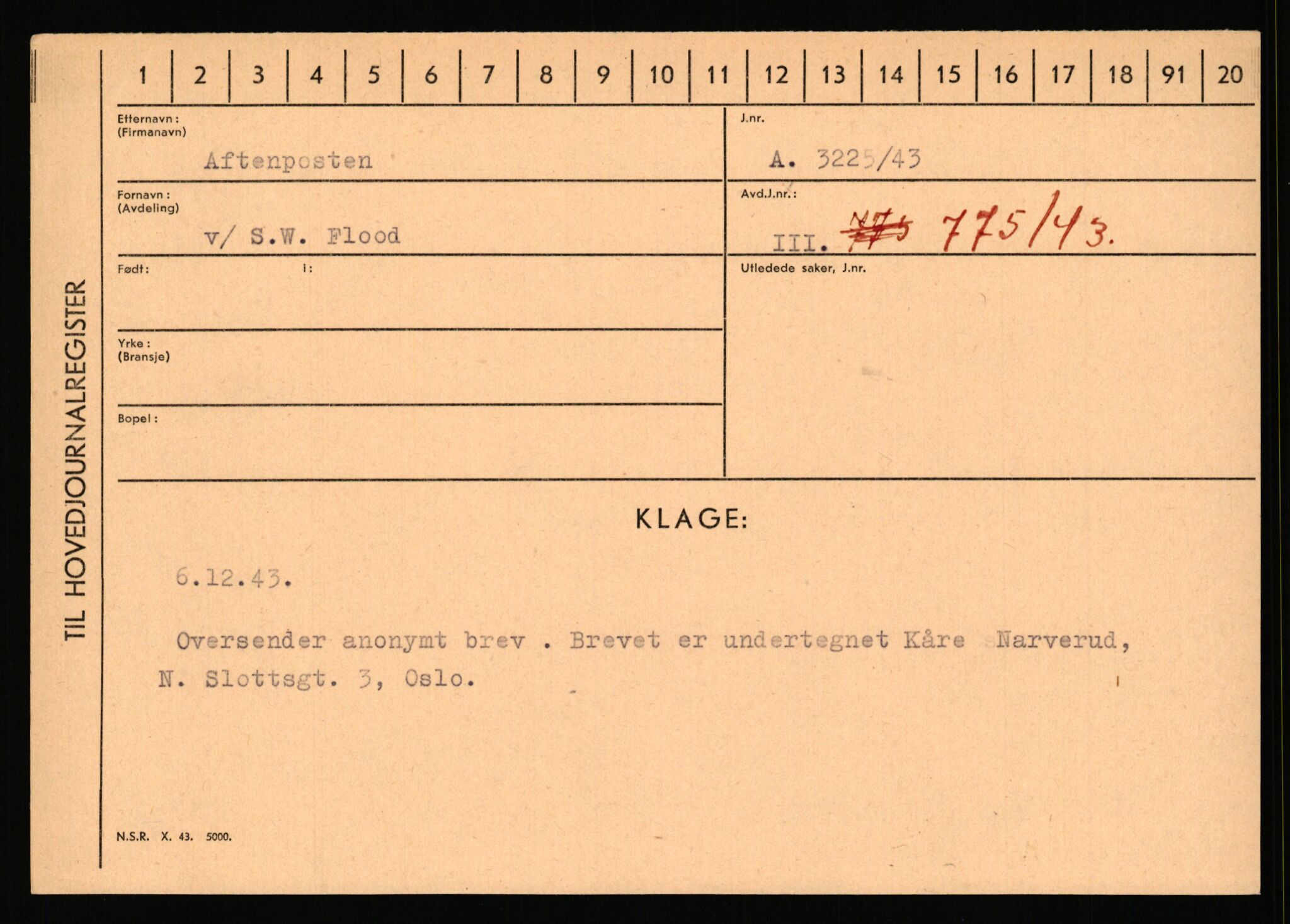 Statspolitiet - Hovedkontoret / Osloavdelingen, AV/RA-S-1329/C/Ca/L0001: Aabakken - Armann, 1943-1945, p. 1160