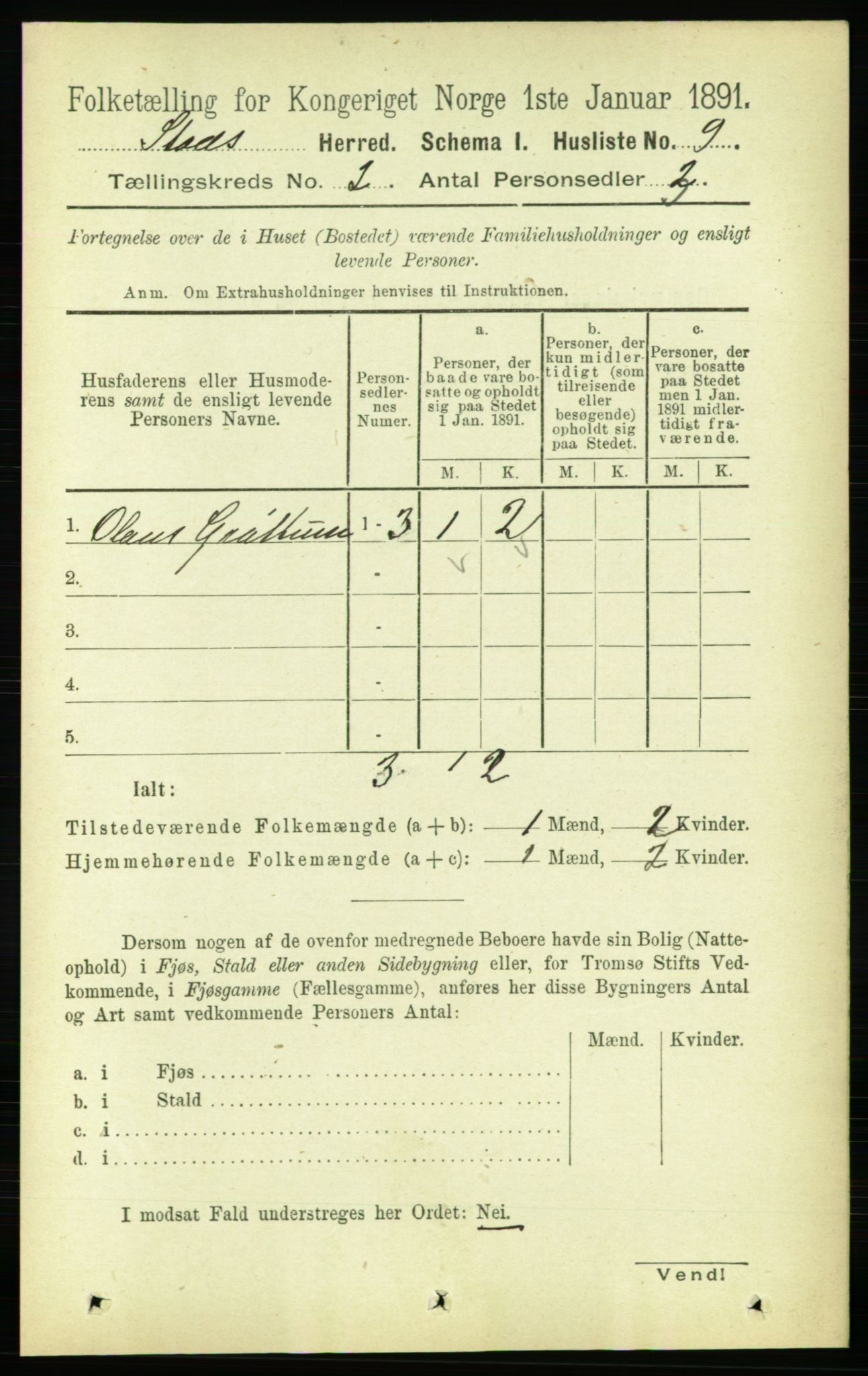 RA, 1891 census for 1734 Stod, 1891, p. 604