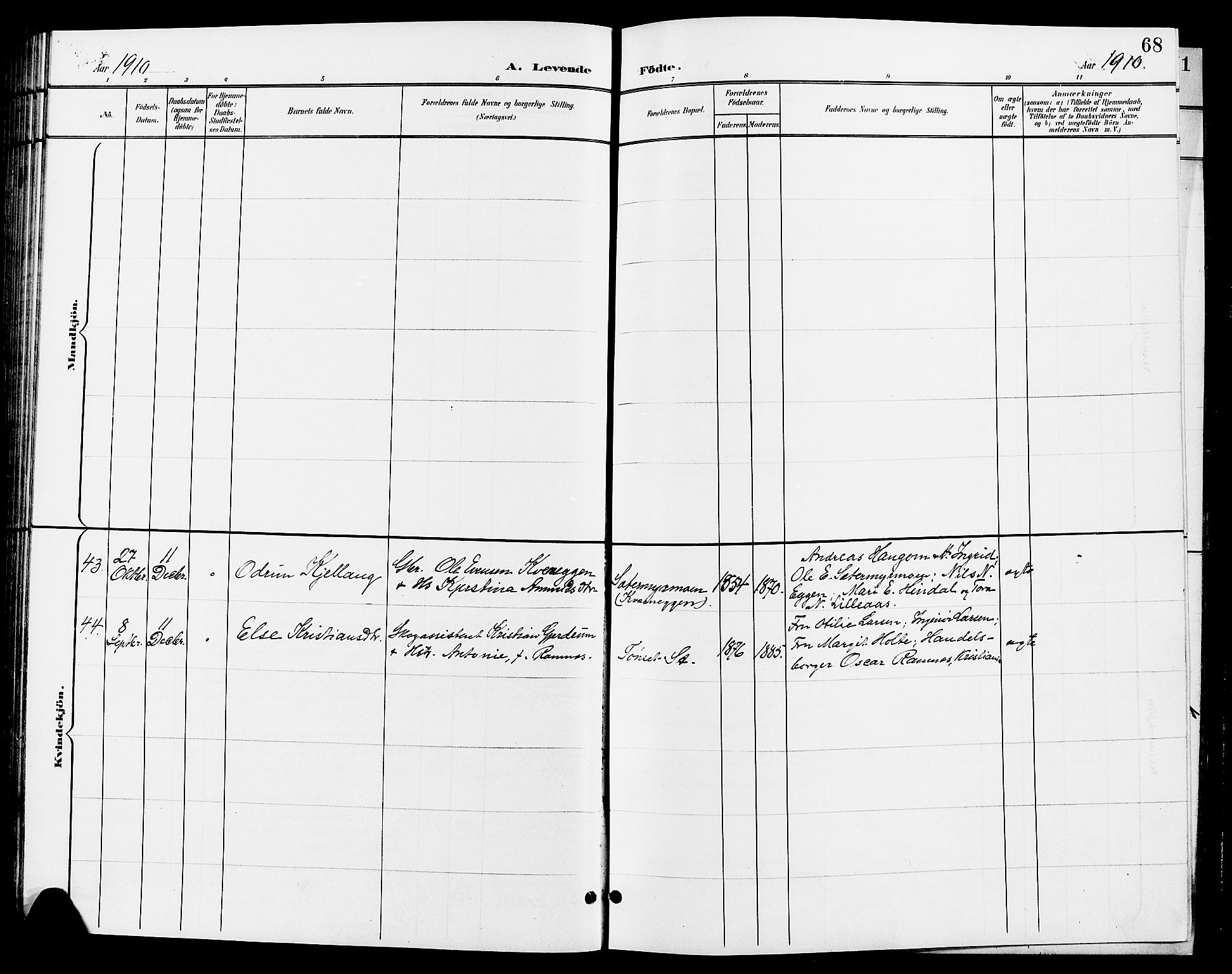 Tynset prestekontor, AV/SAH-PREST-058/H/Ha/Hab/L0009: Parish register (copy) no. 9, 1900-1914, p. 68