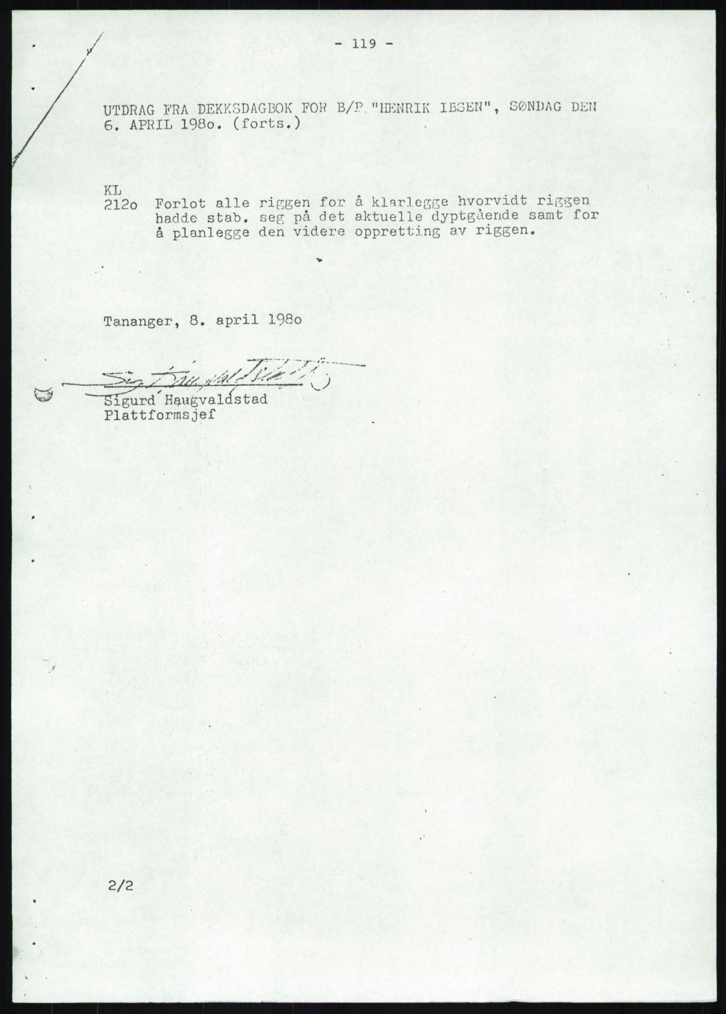 Justisdepartementet, Granskningskommisjonen ved Alexander Kielland-ulykken 27.3.1980, AV/RA-S-1165/D/L0019: S Værforhold (Doku.liste + S1-S5 av 5)/ T (T1-T2)/ U Stabilitet (Doku.liste + U1-U5 av 5), 1980-1981, p. 947
